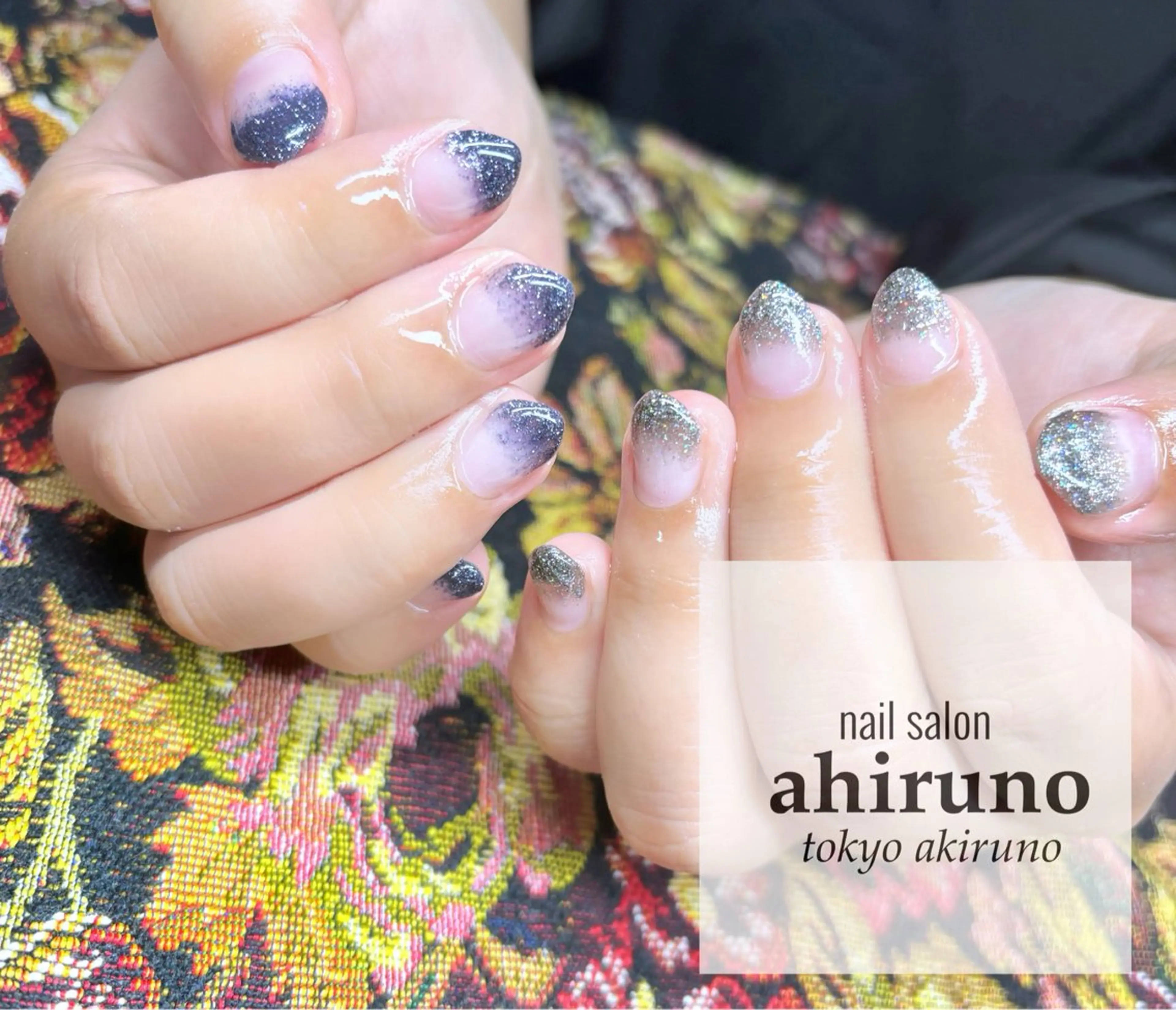 ネイル グラデーション ラメ(グリッター) ラメグラデーション ショートネイル シンプルネイル ハンドネイル ａｈｉｒｕｎｏ ✿ ｙｕiのネイルデザイン