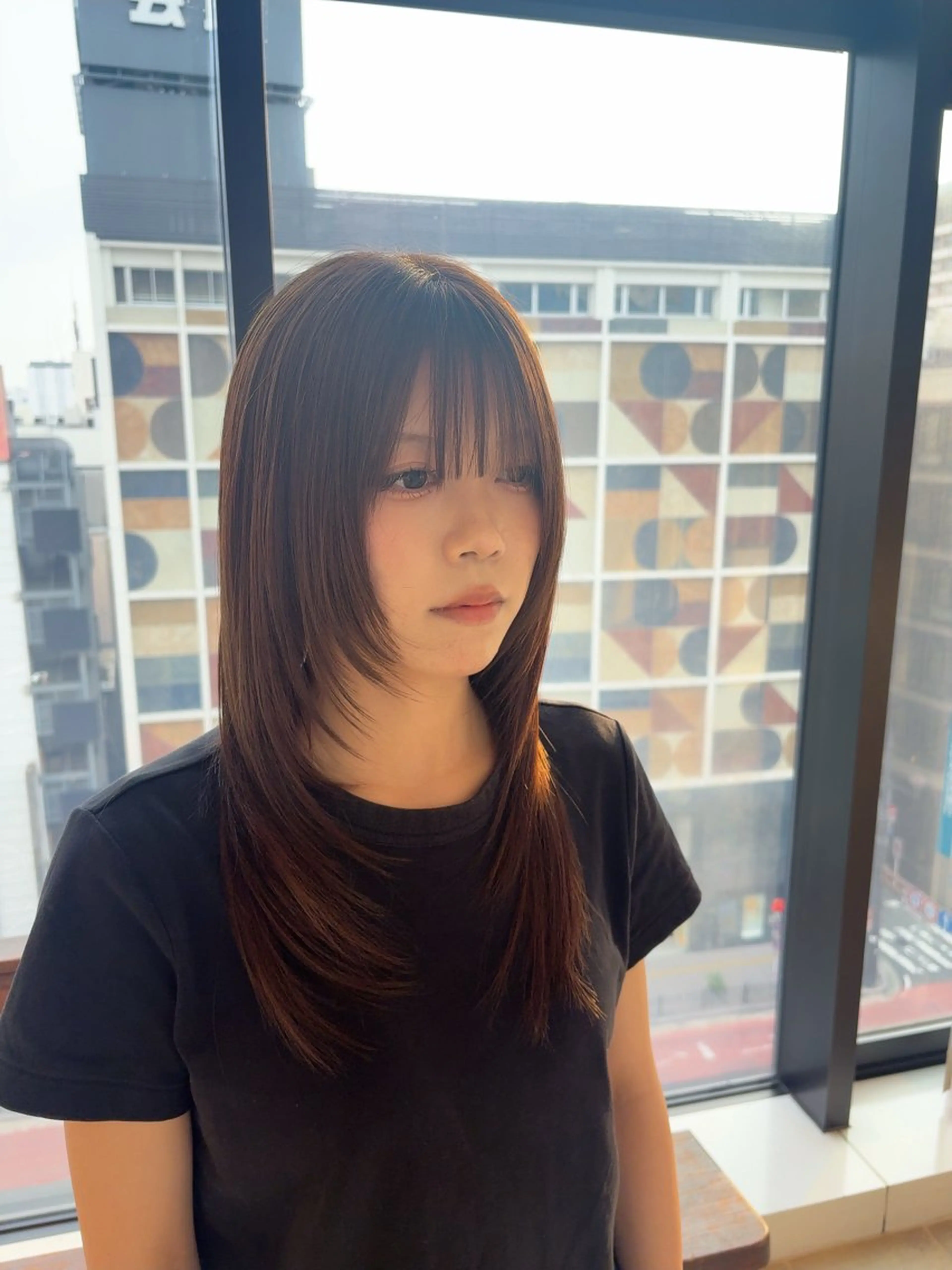 ロング ヘアカラー 縮毛矯正 ✨艶髪／透明感カラー ミユ💜のヘアスタイル