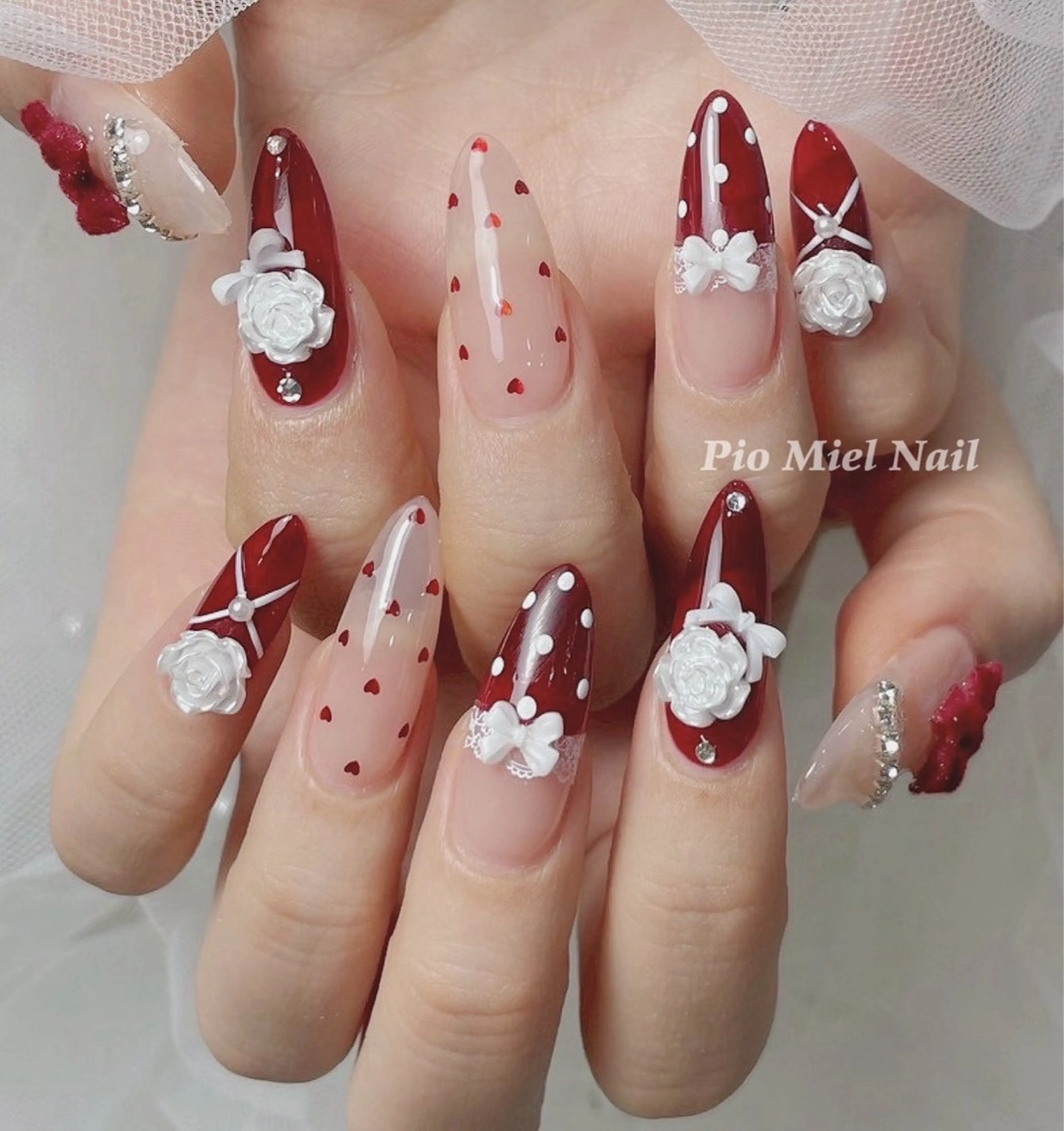 ネイル ハンドネイル HANA 長さだしのネイルデザイン