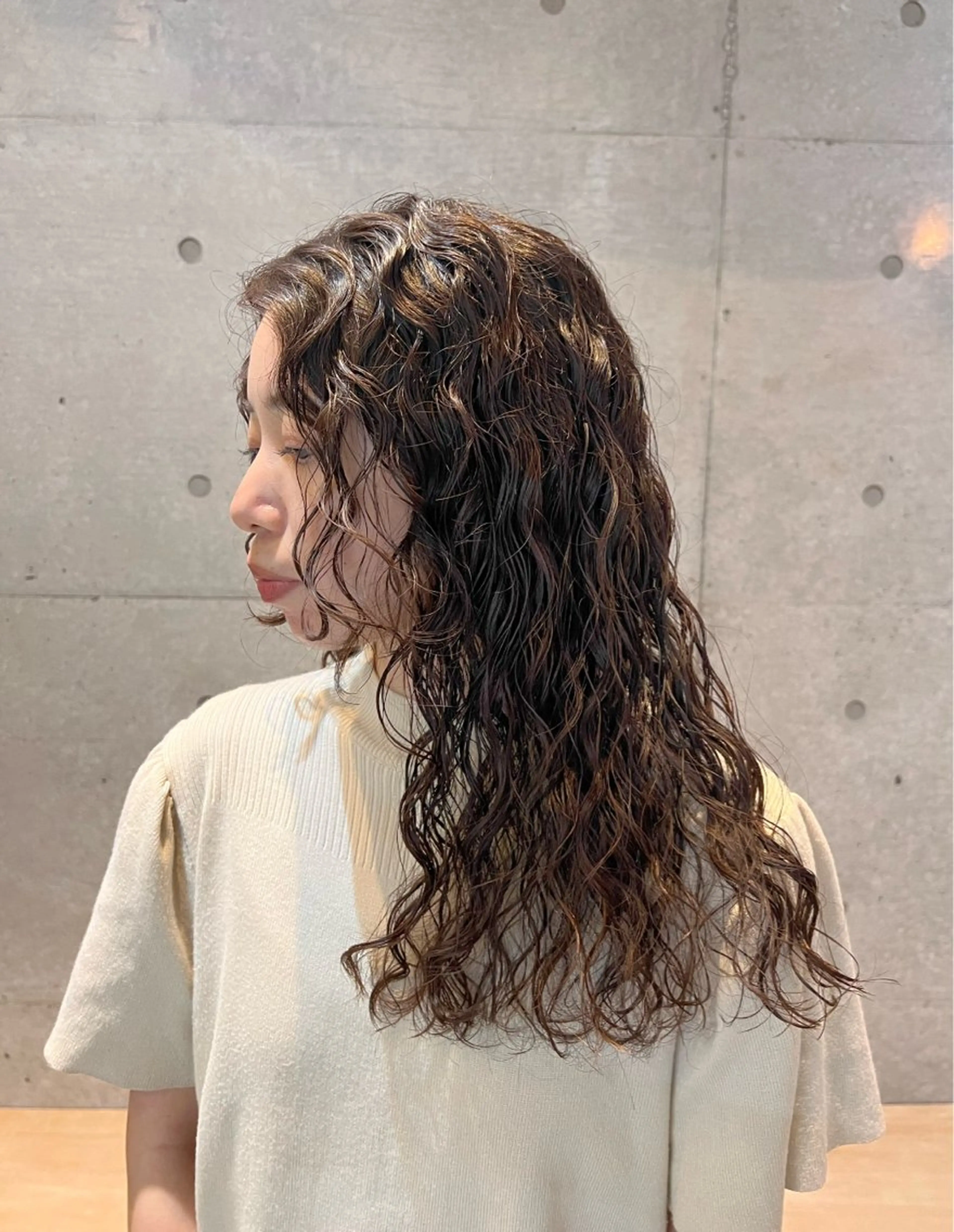 セミロング セミロングパーマ デジタルパーマ ウェーブパーマ/神野のヘアスタイル