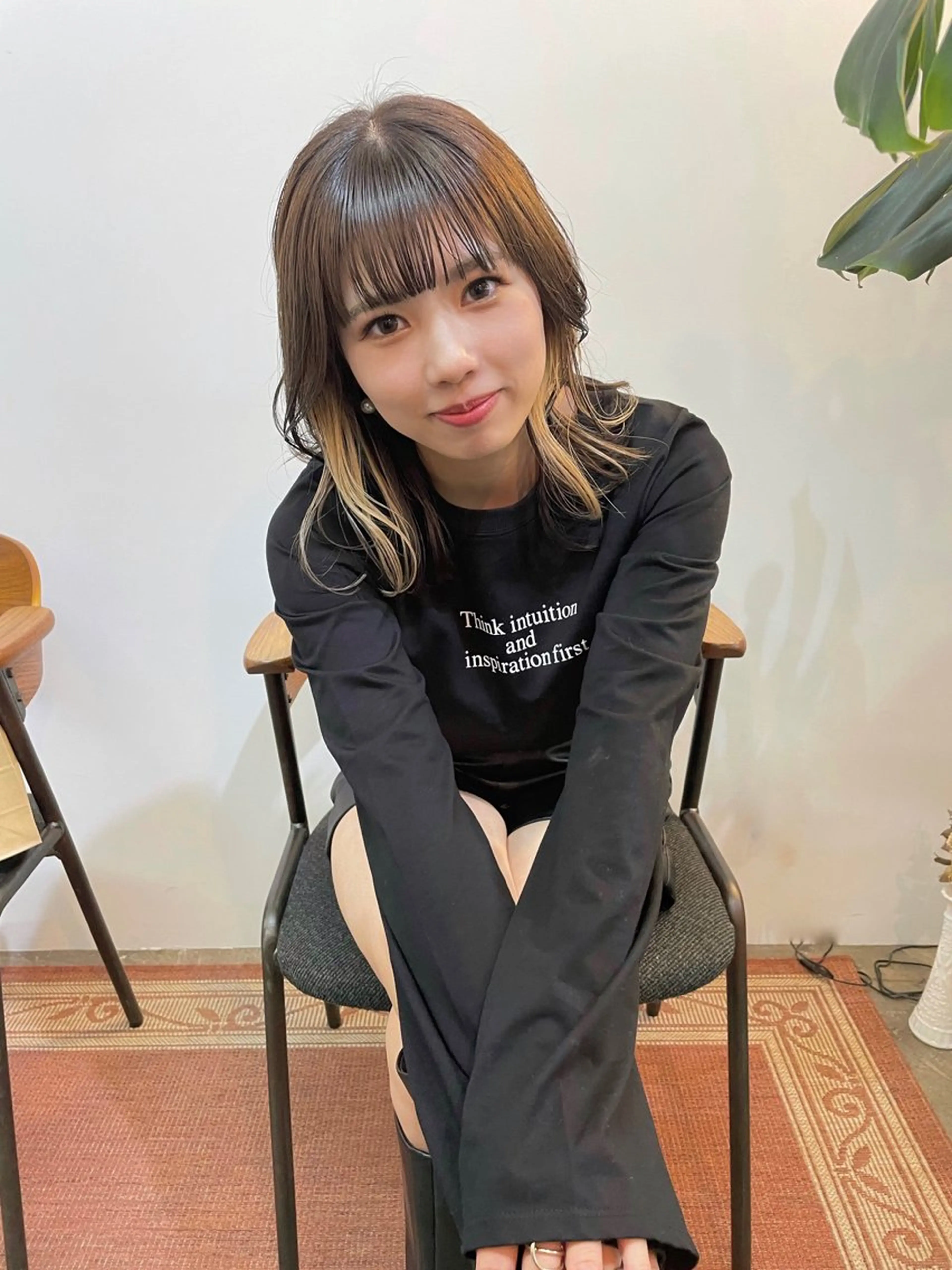 ミディアム 顔まわりレイヤー 顔周りカット レイヤーカット さかした ちなのヘアスタイル