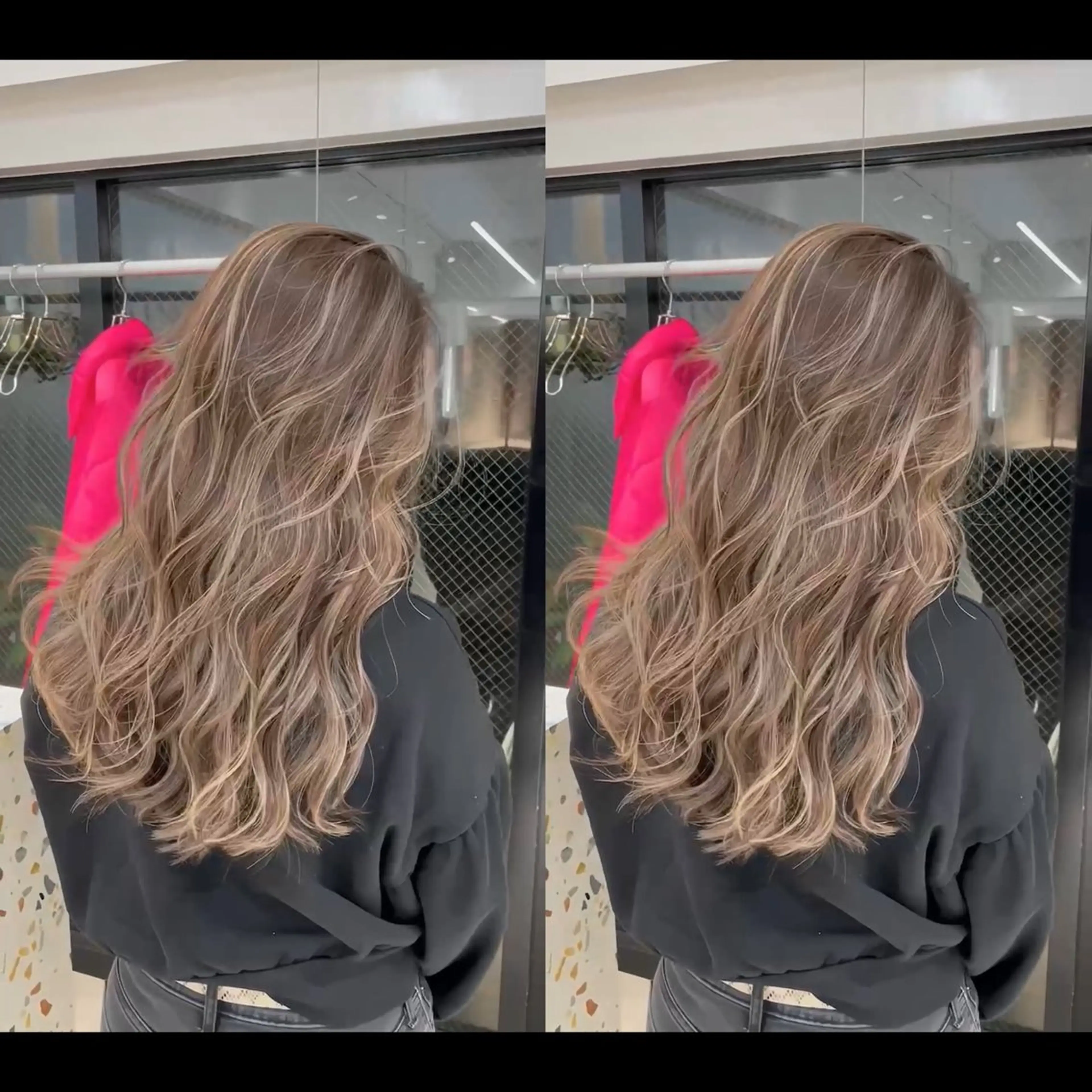 ロング カラー ベージュカラー ブリーチ ブラウンカラー ケアブリーチ デザインカラー ヘアカラー ONYX 表参道所属・表参道/ハイライト 髪質改善ストレートのヘアスタイル