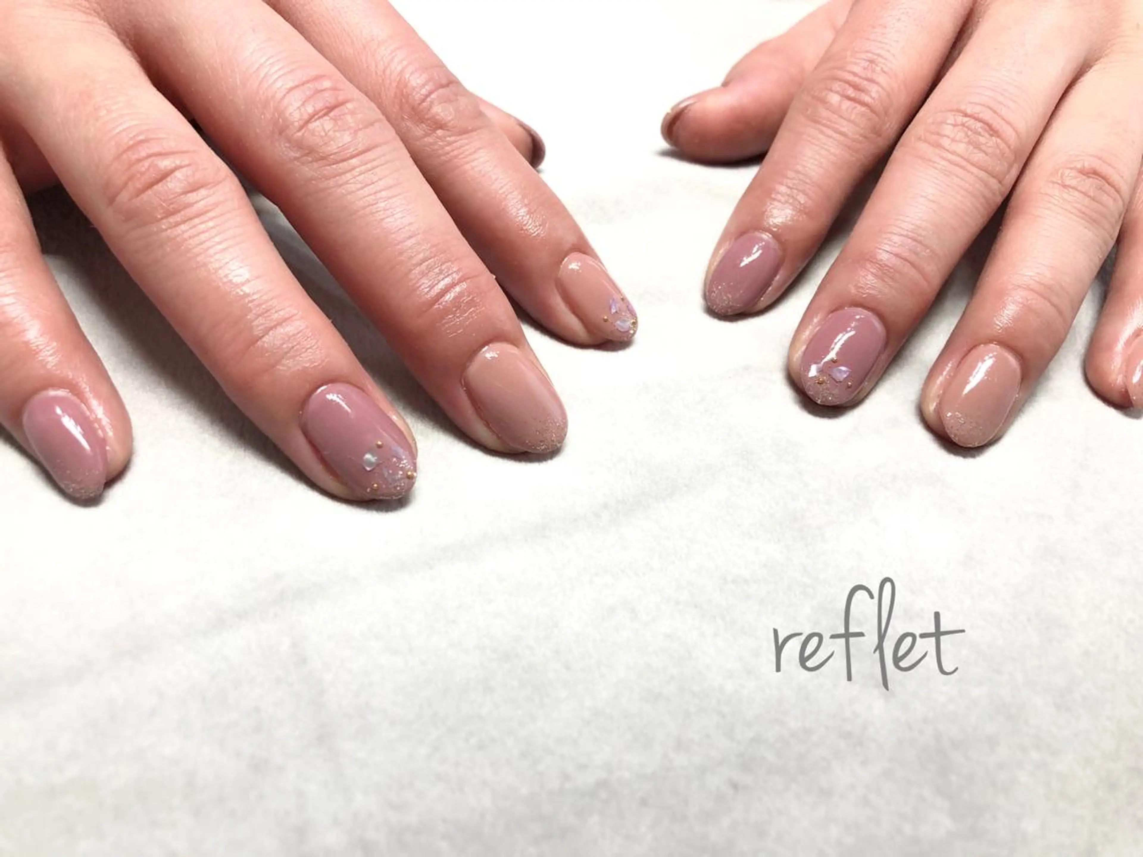ネイル ラメ(グリッター) ワンカラーネイル ハンドネイル reflet nailのネイルデザイン