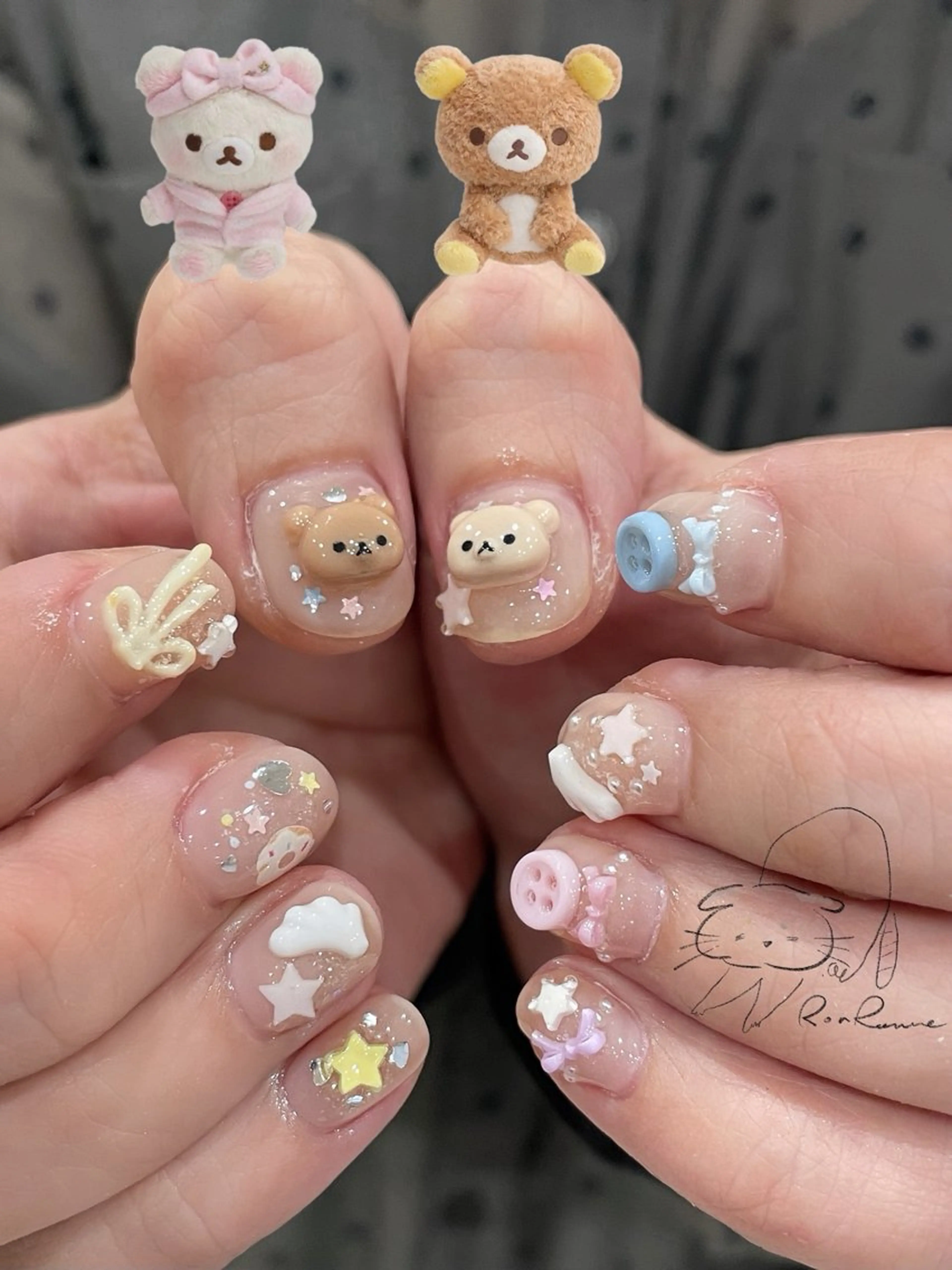 ネイル オーロラネイル 長さ出し フレンチネイル ジェルネイル ミラーネイル ハンドネイル Cho Artネイル所属・ronronne .のネイルデザイン