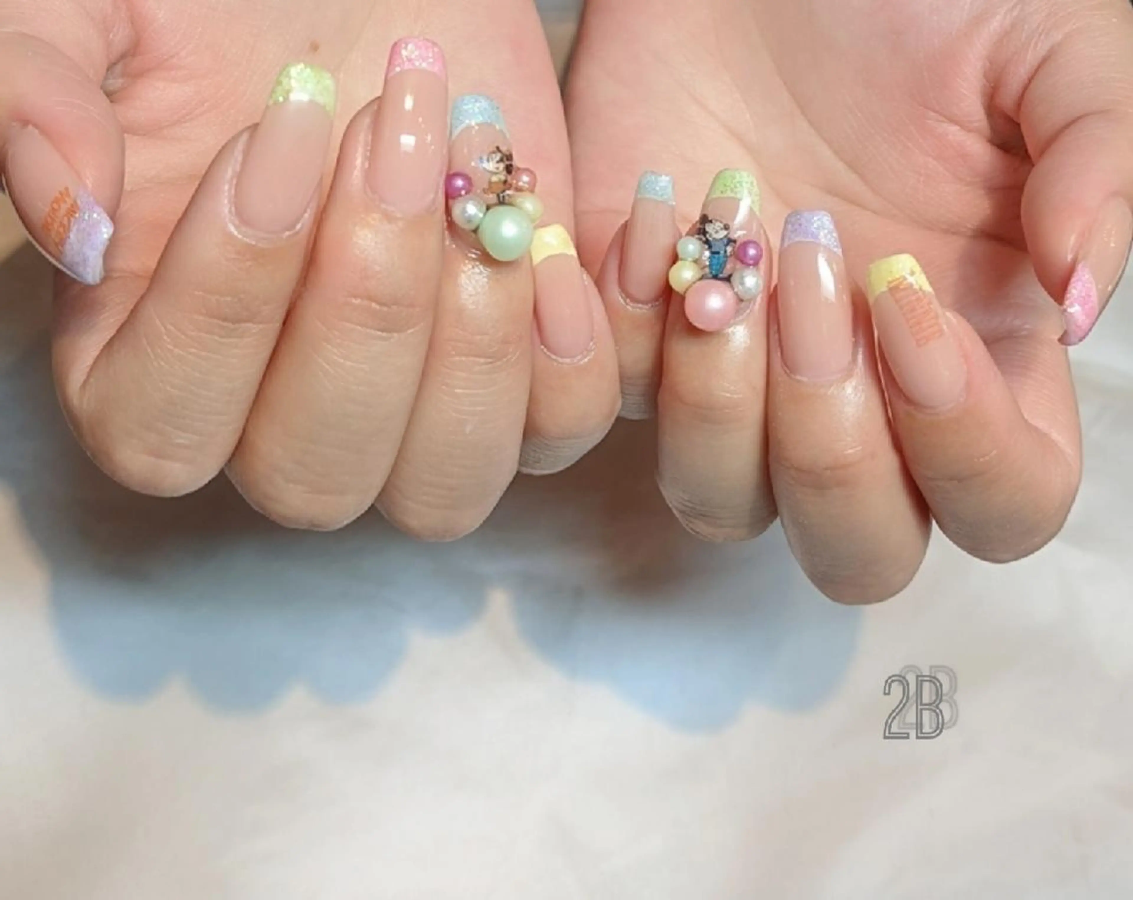 ネイル フレンチネイル ジェルネイル ニュアンスネイル パラジェル パステルネイル 2B__nails ニービー京都伏見区のネイルデザイン