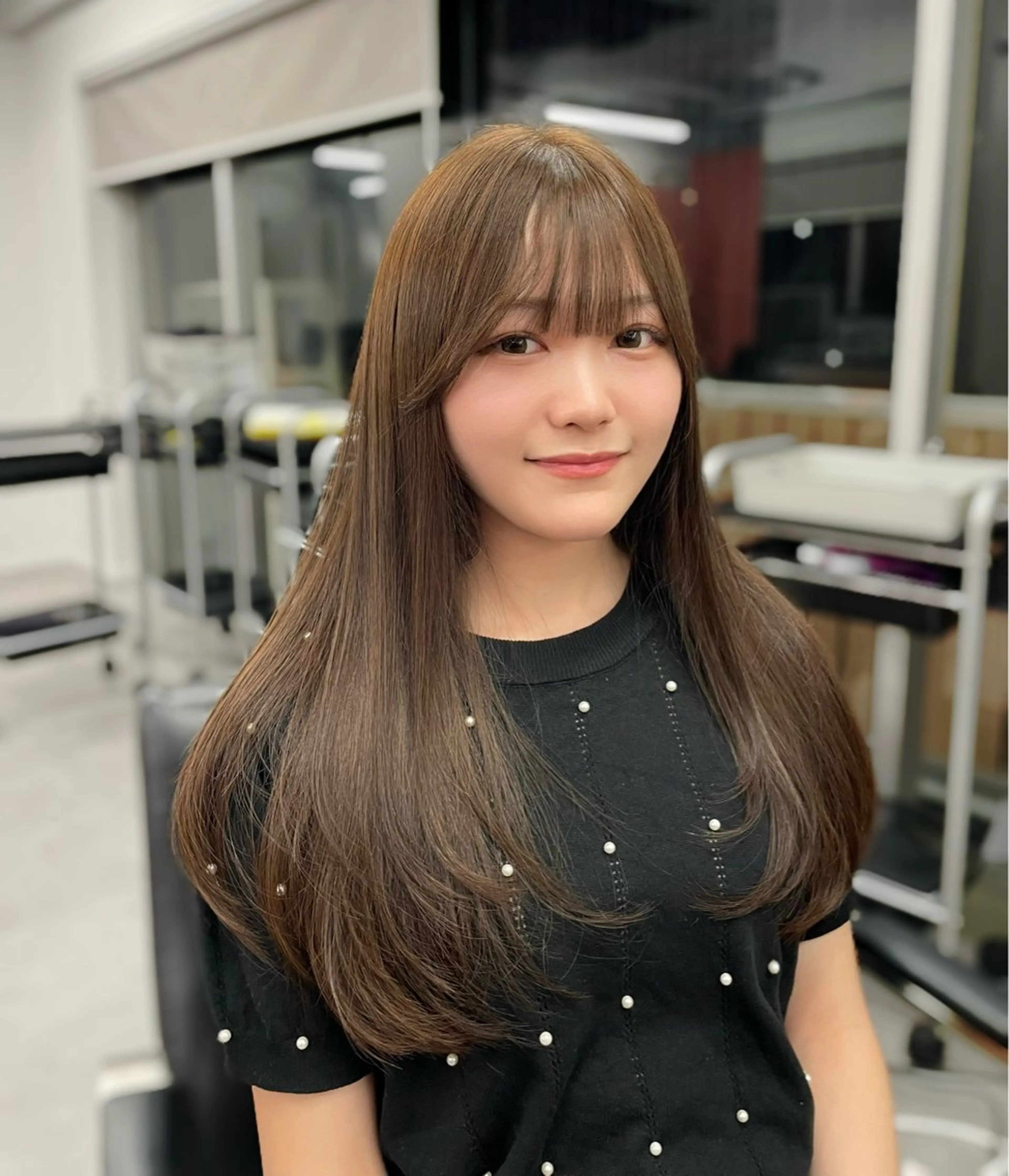 ロング カラー ヘアカラー ミルクティーベージュ ❤︎レイヤー　MIAのヘアスタイル