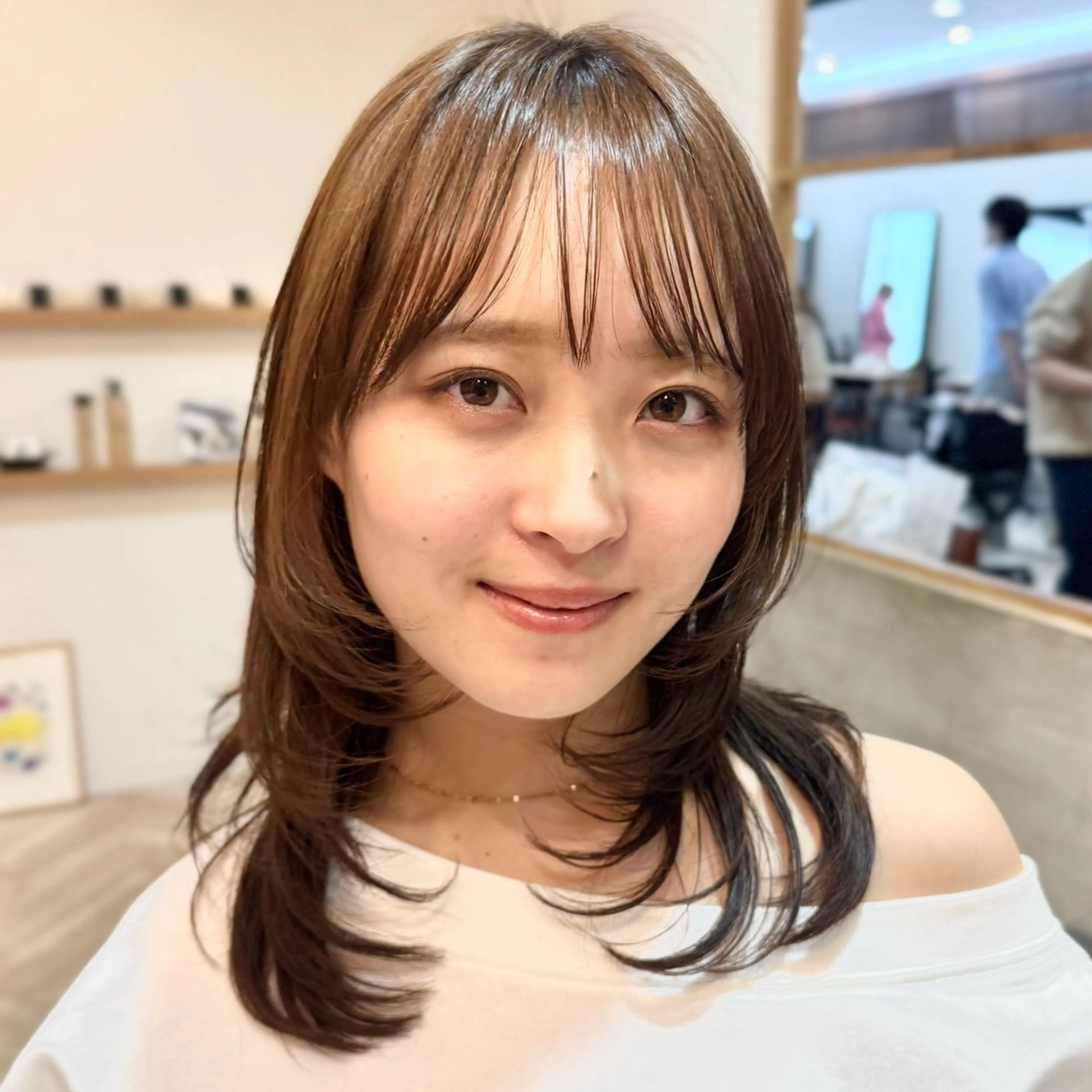 ミディアム カラー カット ヘアカラー トリートメント 透明感カラー/レイ ヤー/Nana🌈のヘアスタイル