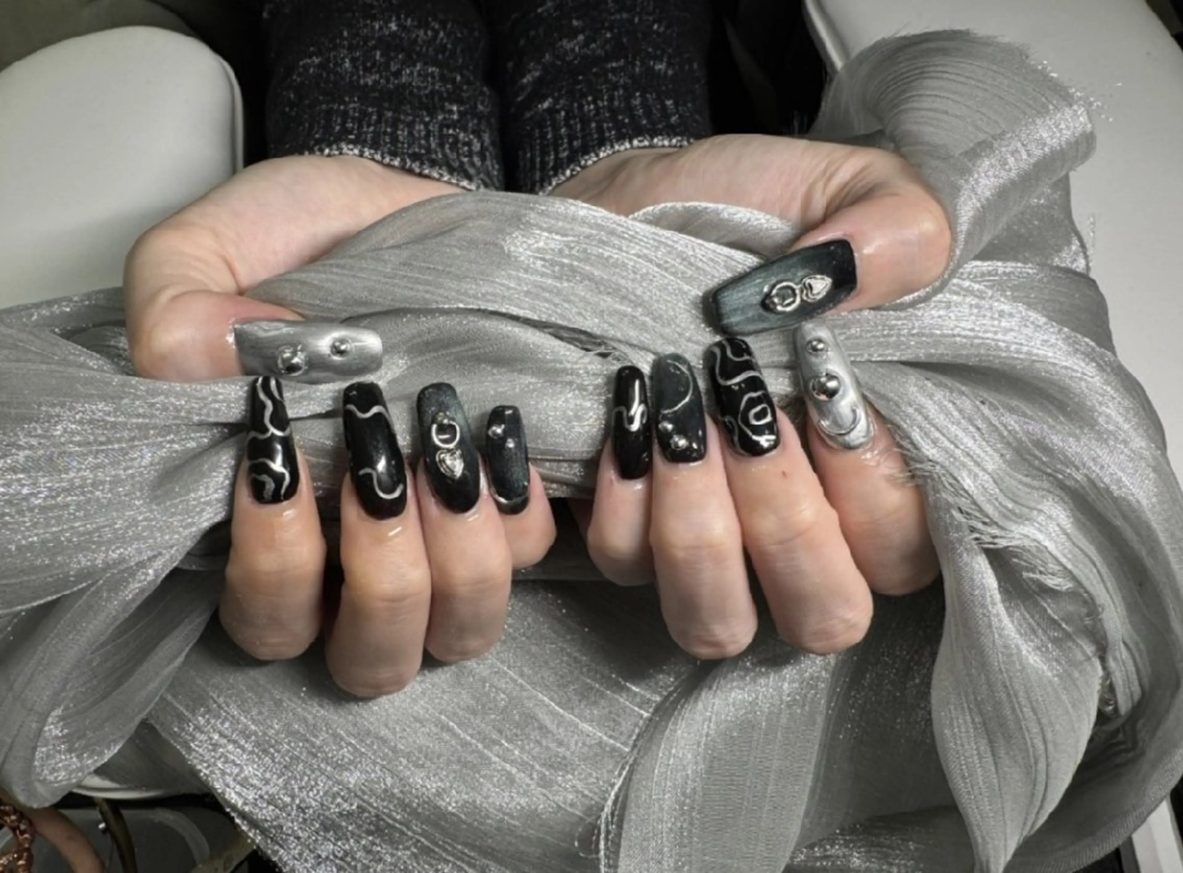 ネイル アートネイル クリアネイル グリーン ニュアンスネイル ぷっくりネイル Re:JUvia JUMIのネイルデザイン