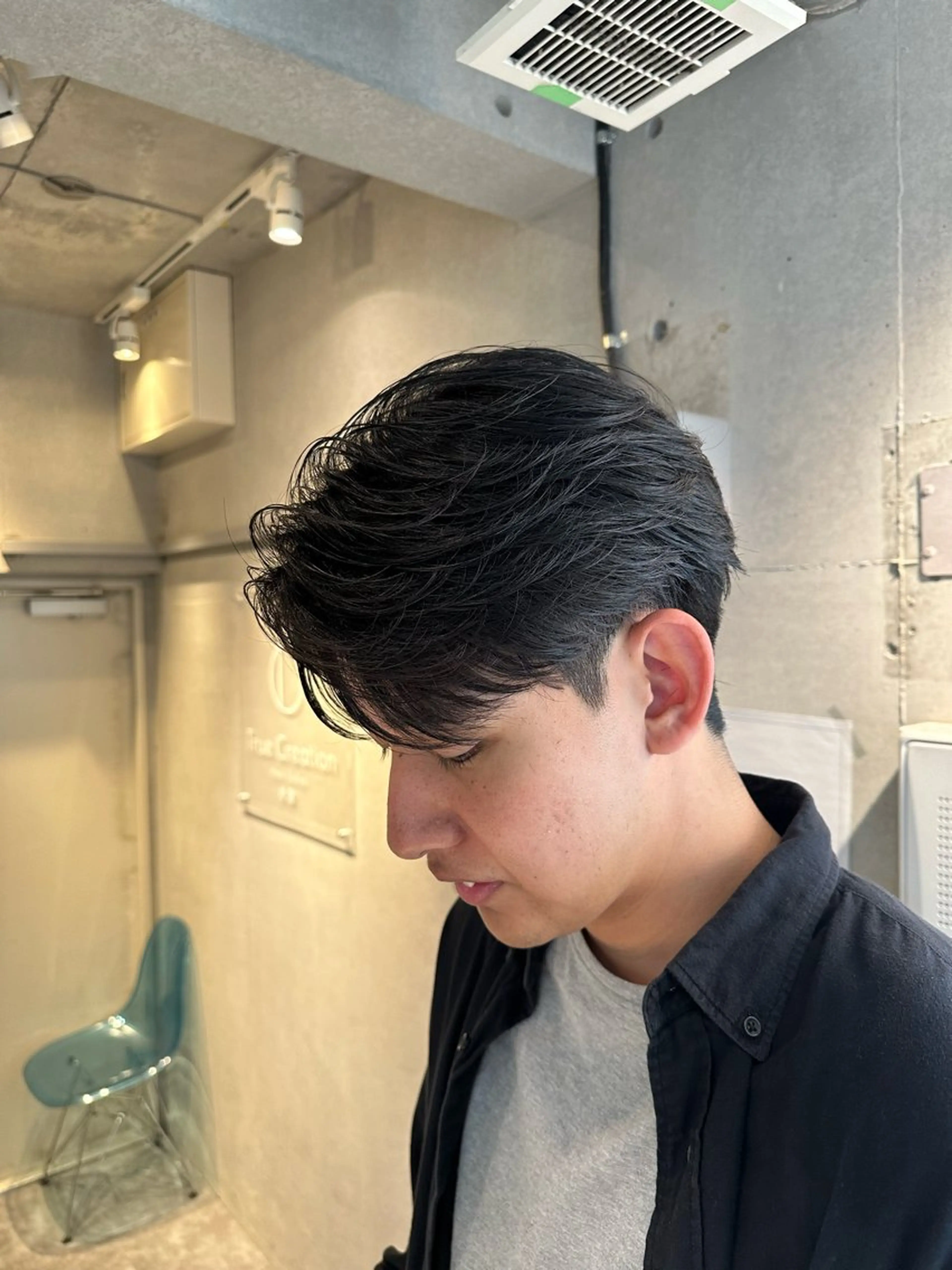 メンズ センターパート 💎メンズカット ／フェザー／細野💎のヘアスタイル