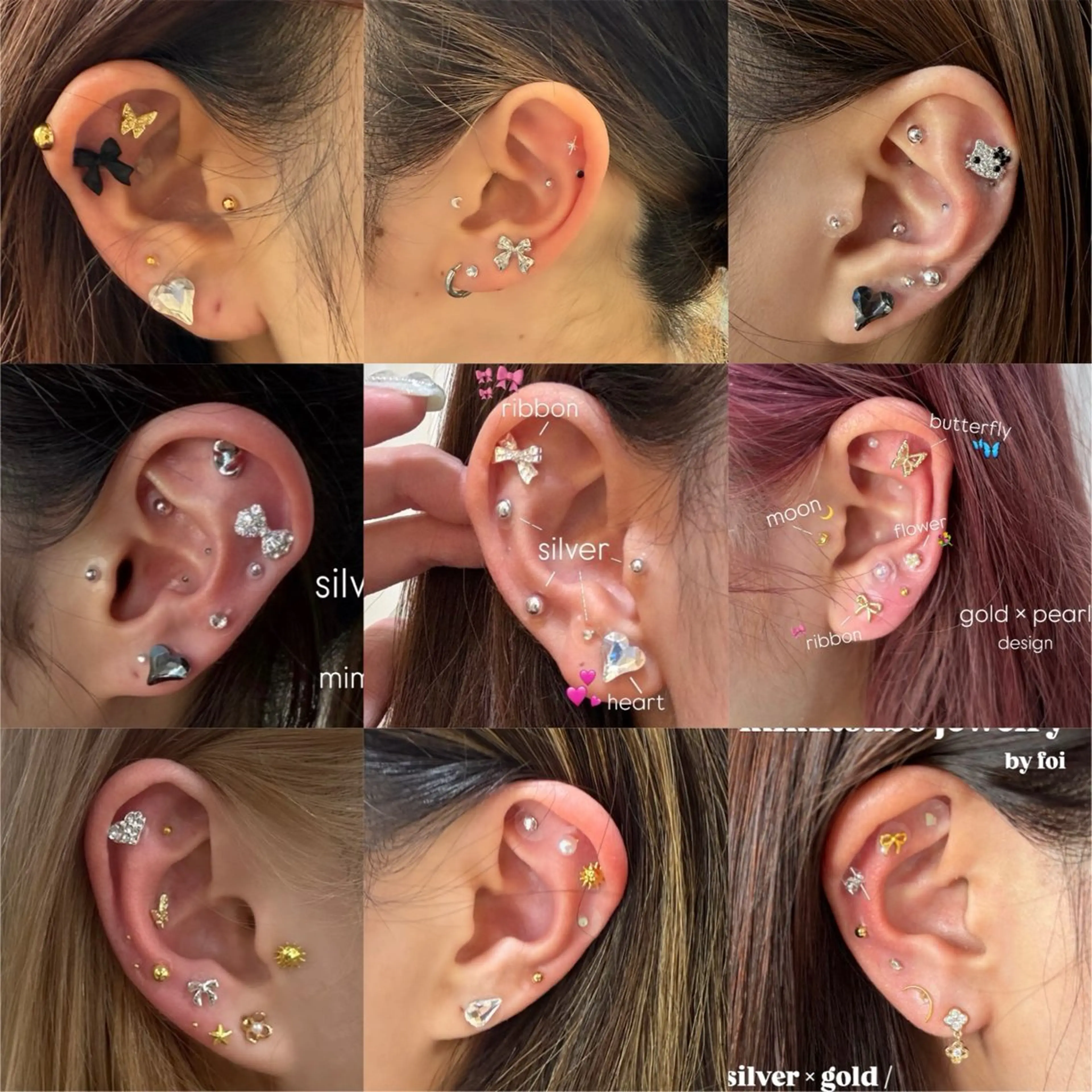 ミニモ学割U24👩‍🎓耳つぼジュエリー12粒✨️パーツ選び放題の写真