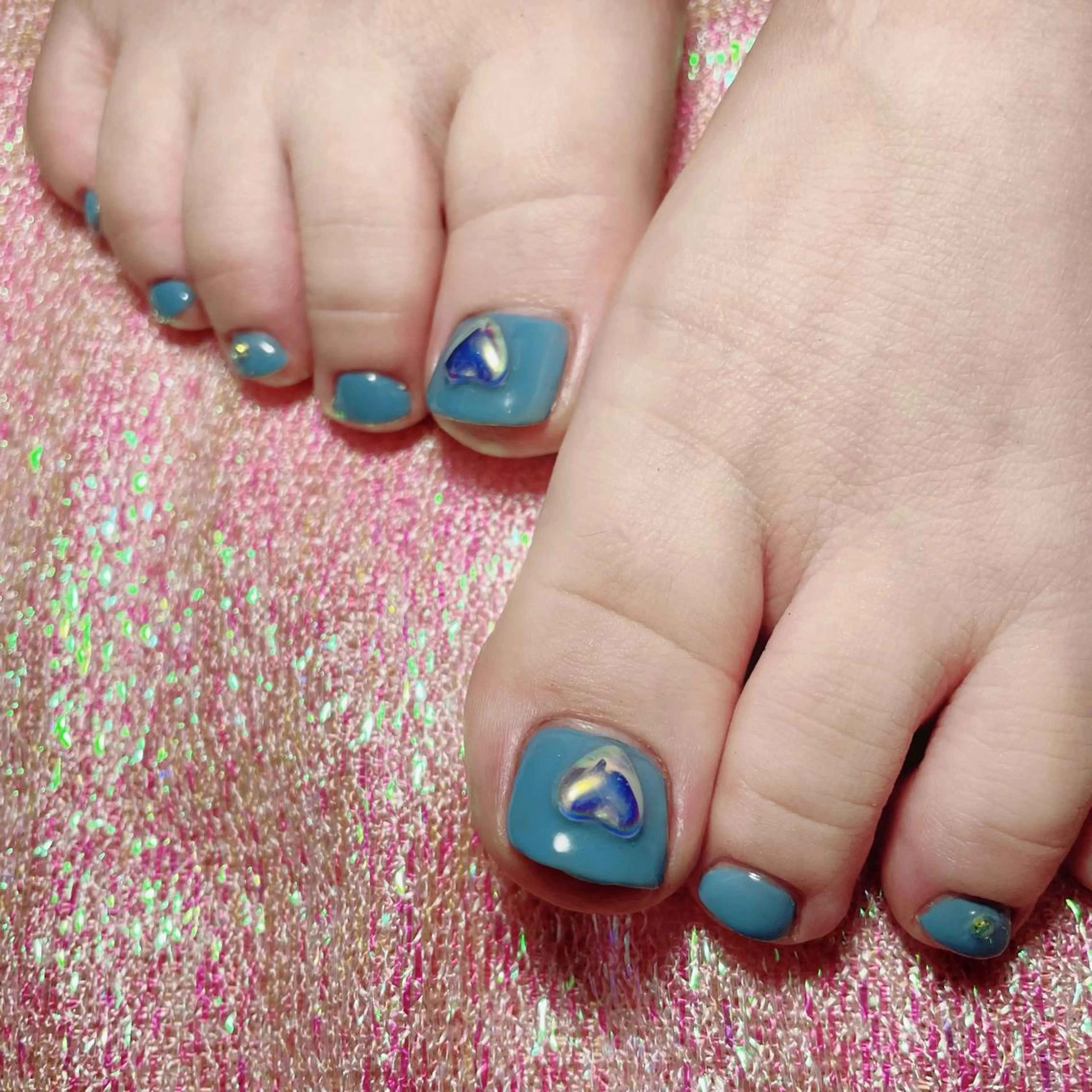 ネイル ハート フットネイル Nail ヌシん家 AKANEのネイルデザイン