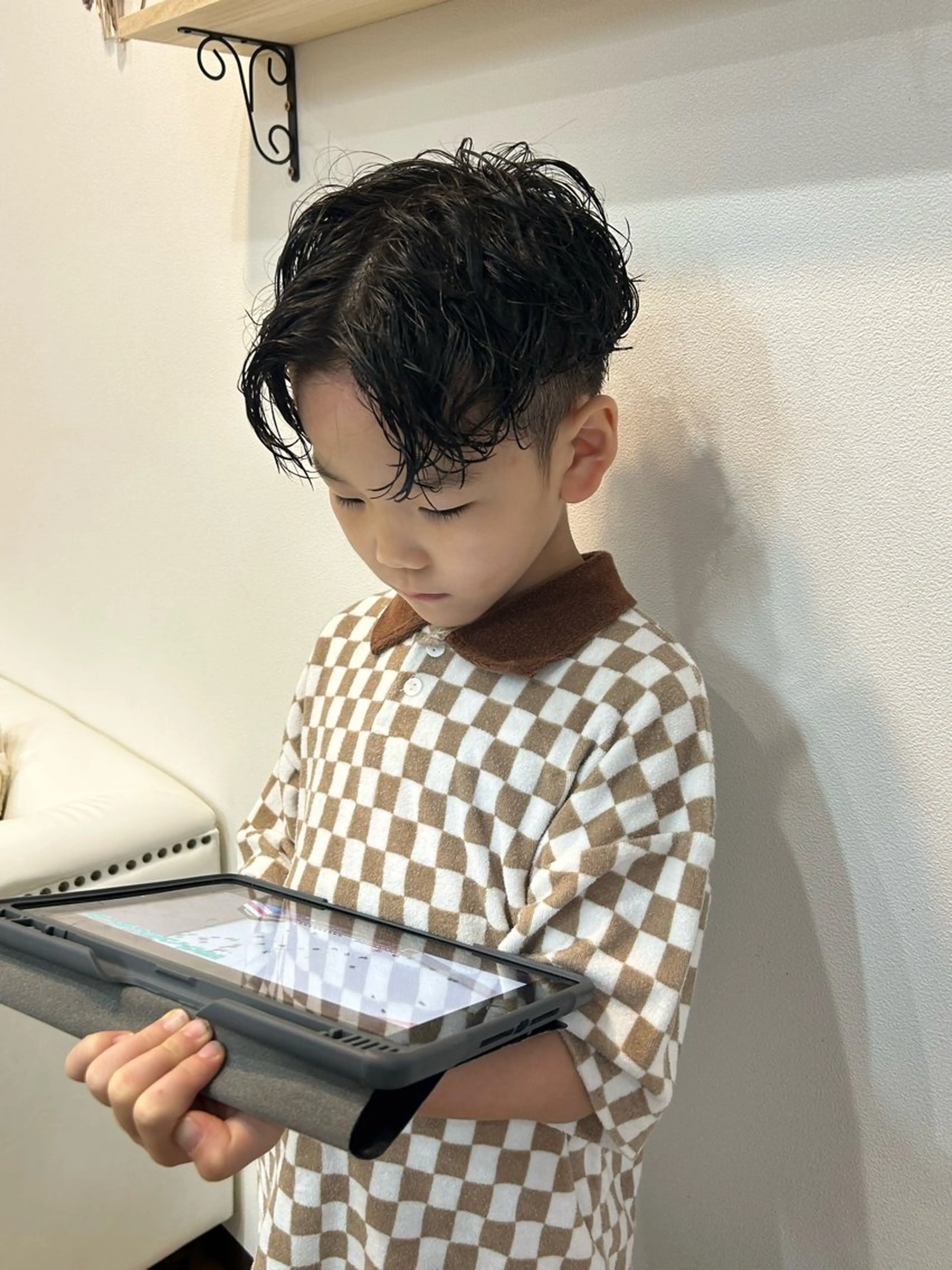 ミディアム メンズ キッズ カット パーマ en⁺　trust所属・レノ/en trust/金沢市のヘアスタイル