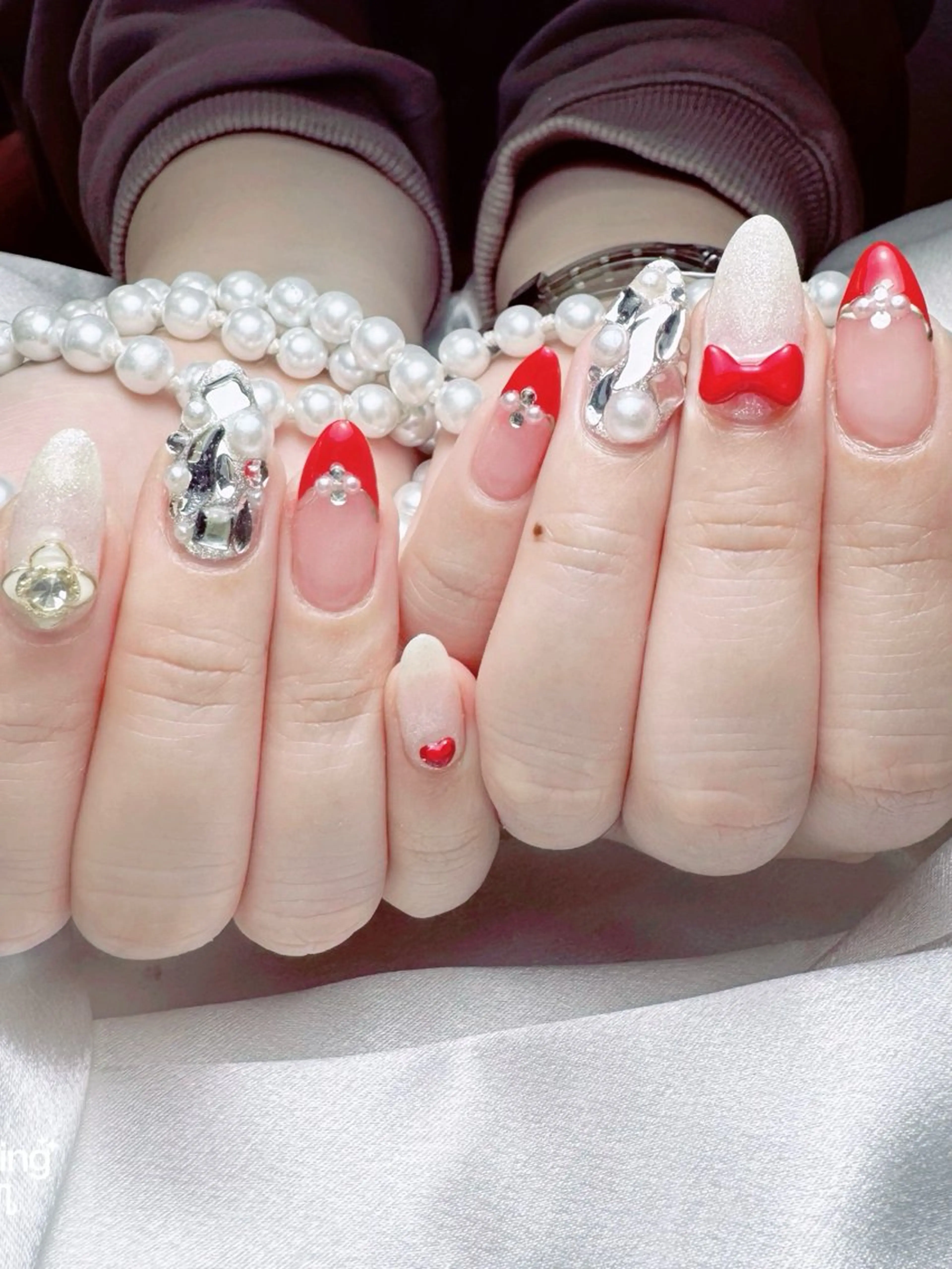 💓💓💓持ち込みデザイン6本アート（パーツ、シール乗せ放題）(7日お直し無料)の写真