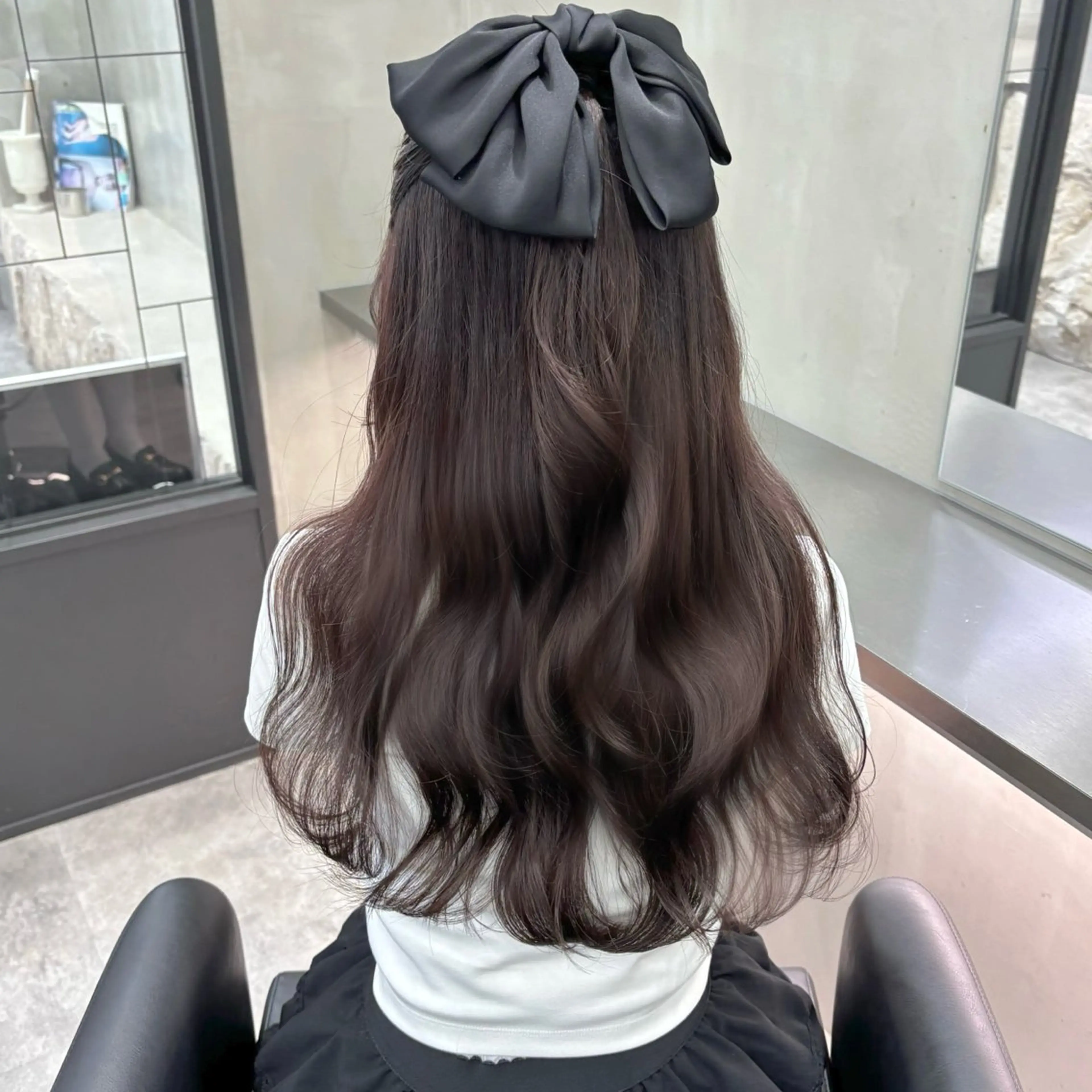 ロング カラー ヘアアレンジ ハーフアップ ベージュカラー ブリーチ ブラウンカラー チョコレートブラウン ヘアカラー the path sora♡のヘアスタイル