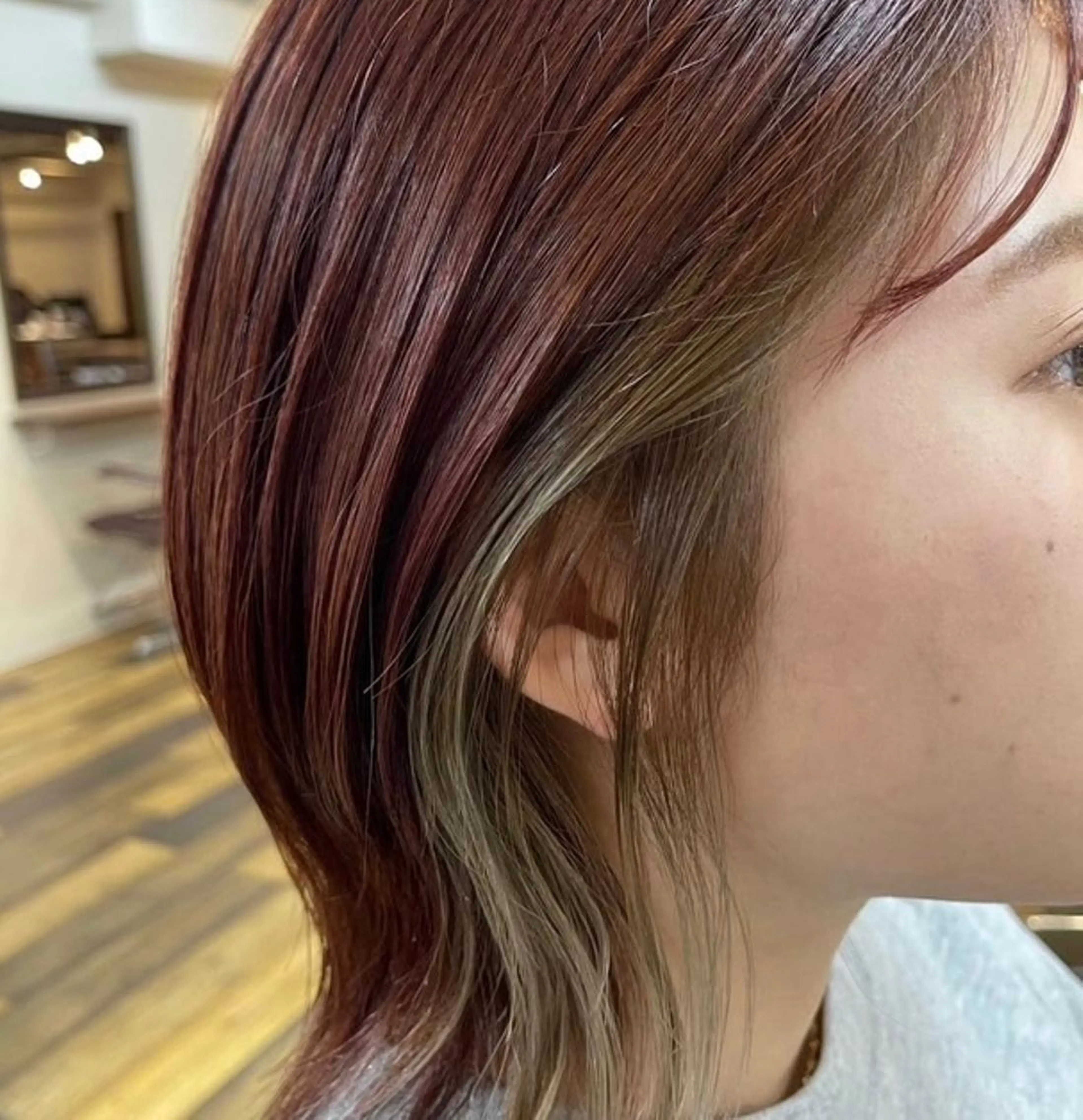 ミディアム カラー インナーカラー canonart上田 里恵のヘアスタイル