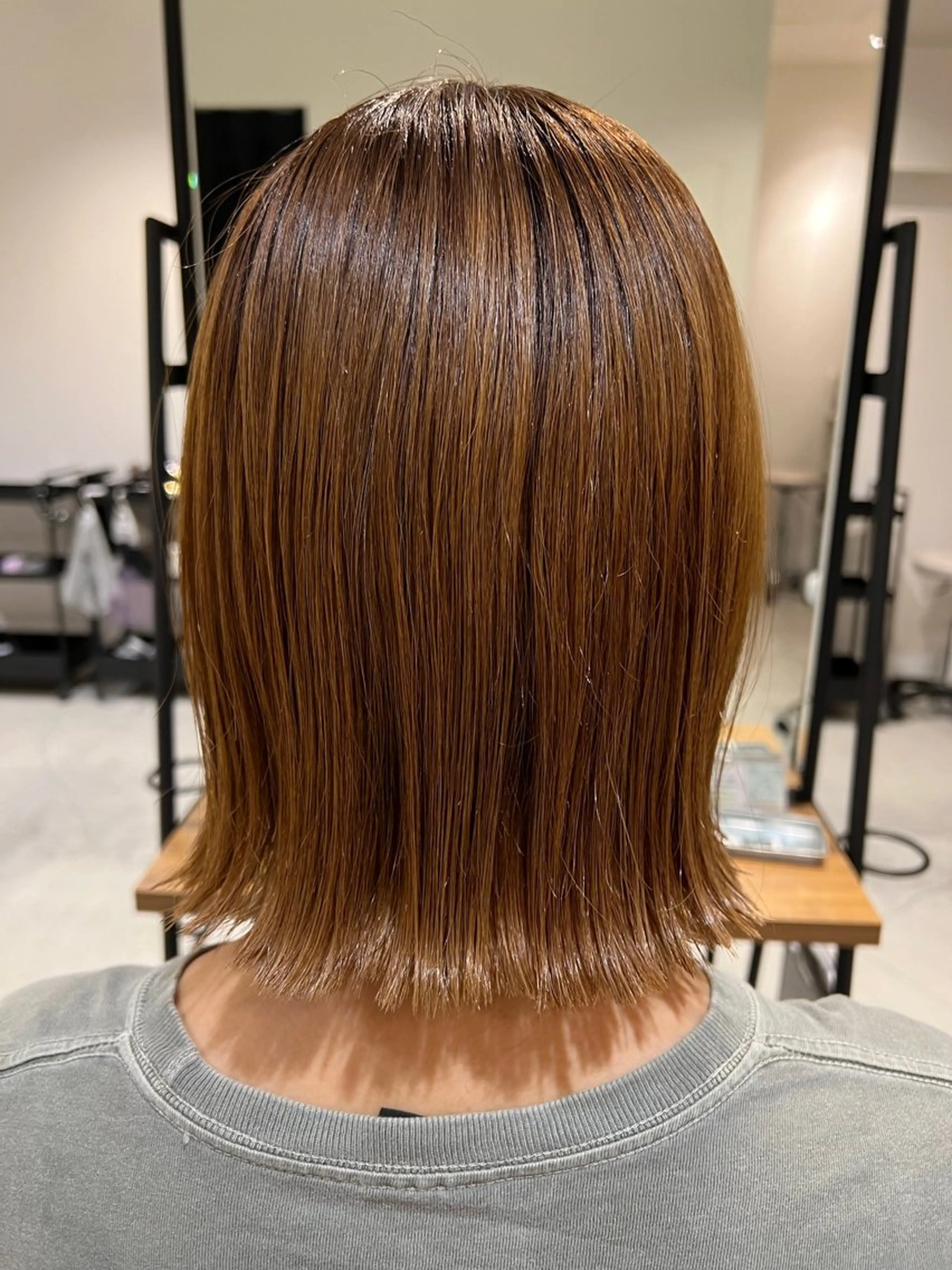 ショート 切りっぱなしボブ ワンレンボブ ボブ ヘアカラー トリートメント 🦋寒色カラー/透明 感カラー🦋 レイナのヘアスタイル