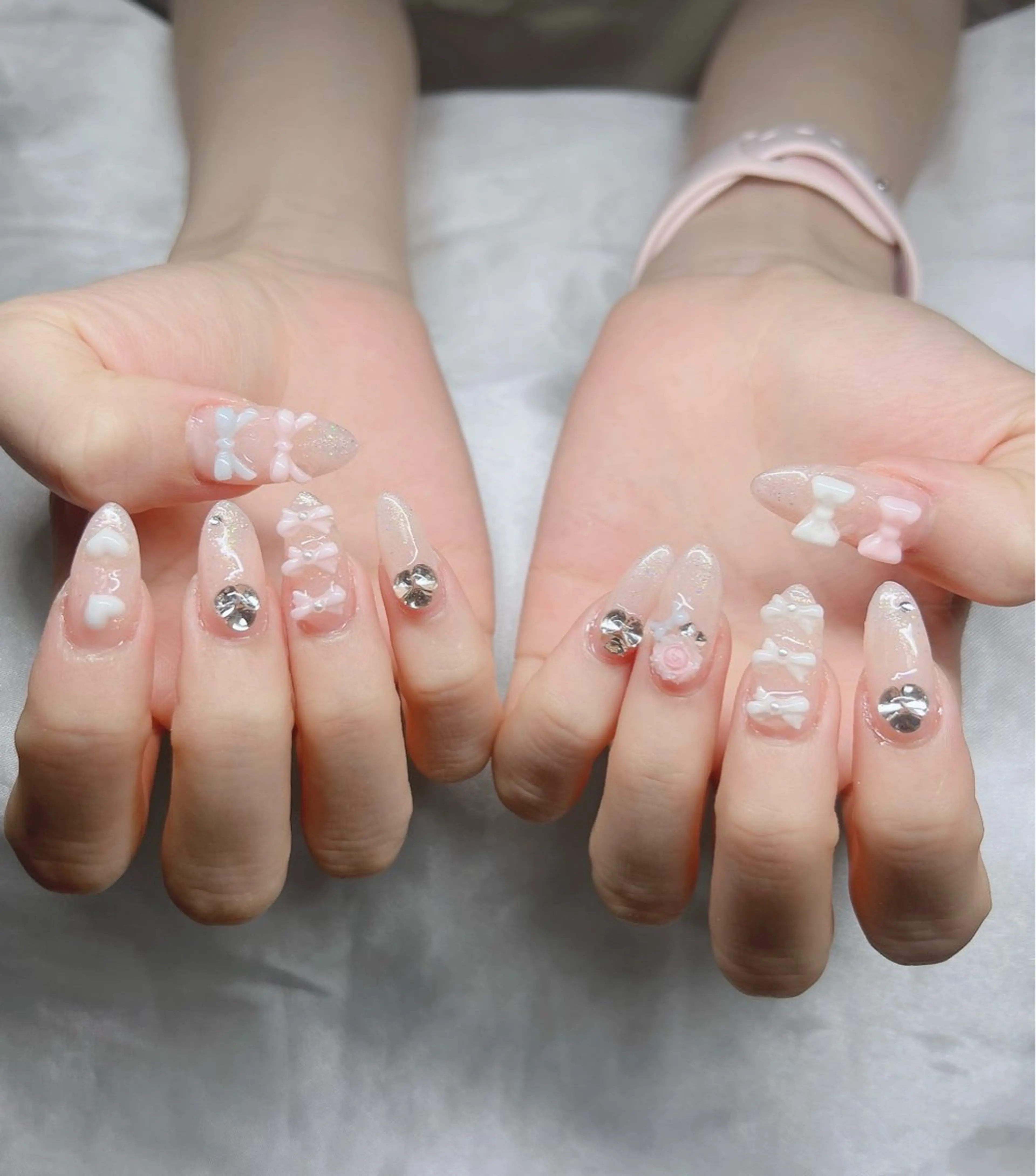 ネイル 長さ出し グラデーション キラキラネイル マグネットネイル ニュアンスネイル Lee Nails チップ長さだし専門店のネイルデザイン