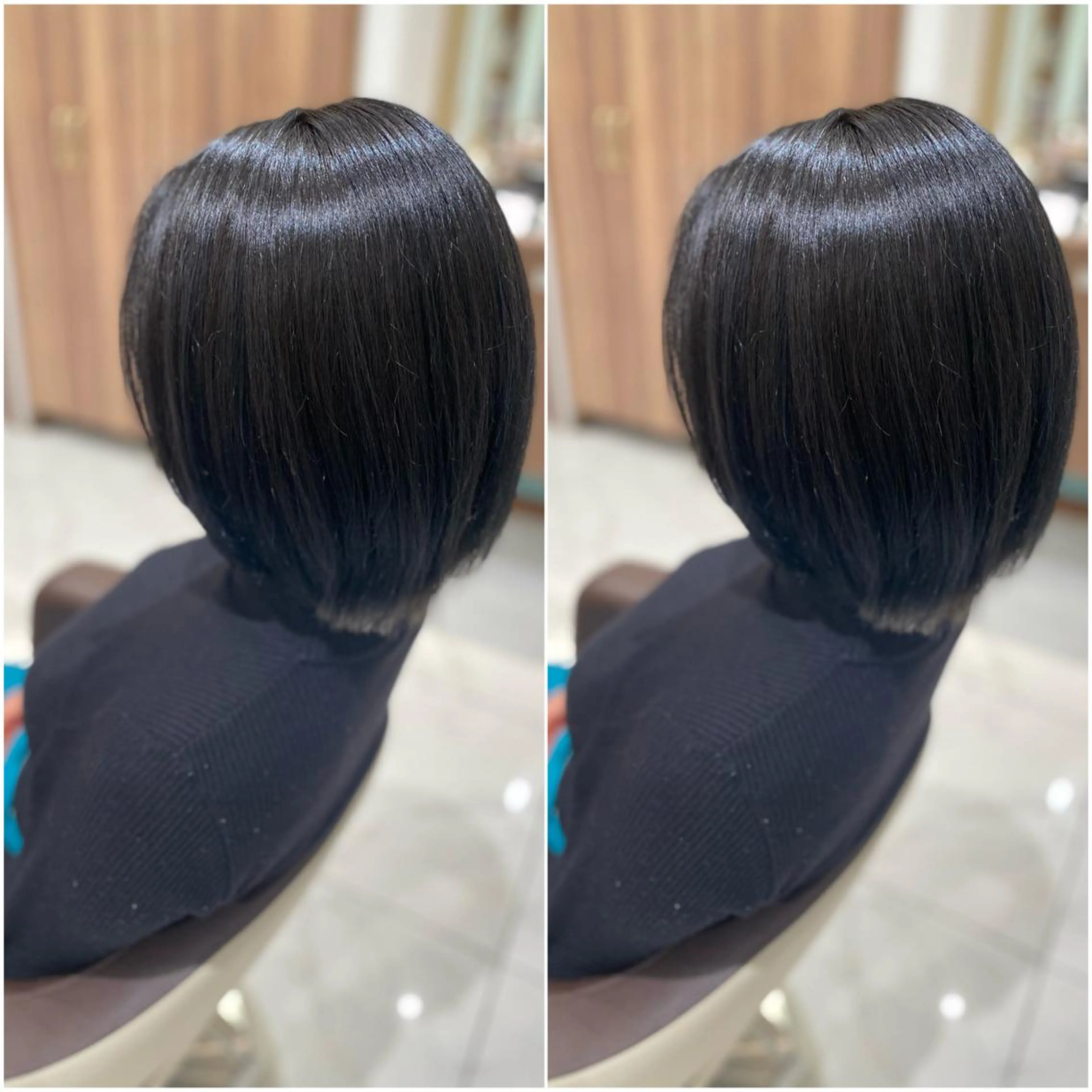 ショート カラー 黒髪 ブルーカラー ブルーブラック 全席個室 暖色カラー Zina松園優香🌸のヘアスタイル