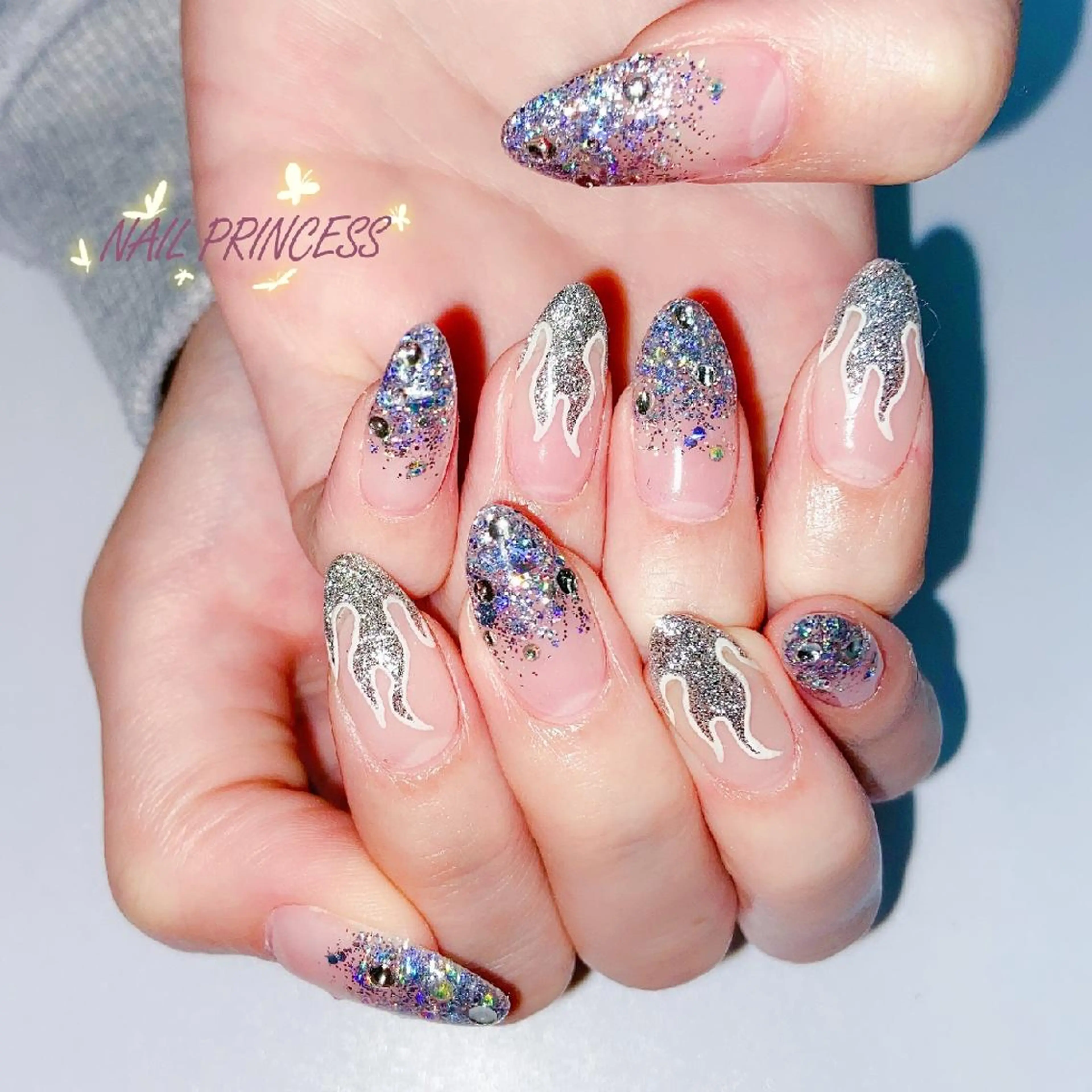 ネイル オーロラネイル ジェルネイル マグネットネイル シンプルネイル ブライダルネイル NailPrincess所属・princess スカルプ専門店のネイルデザイン