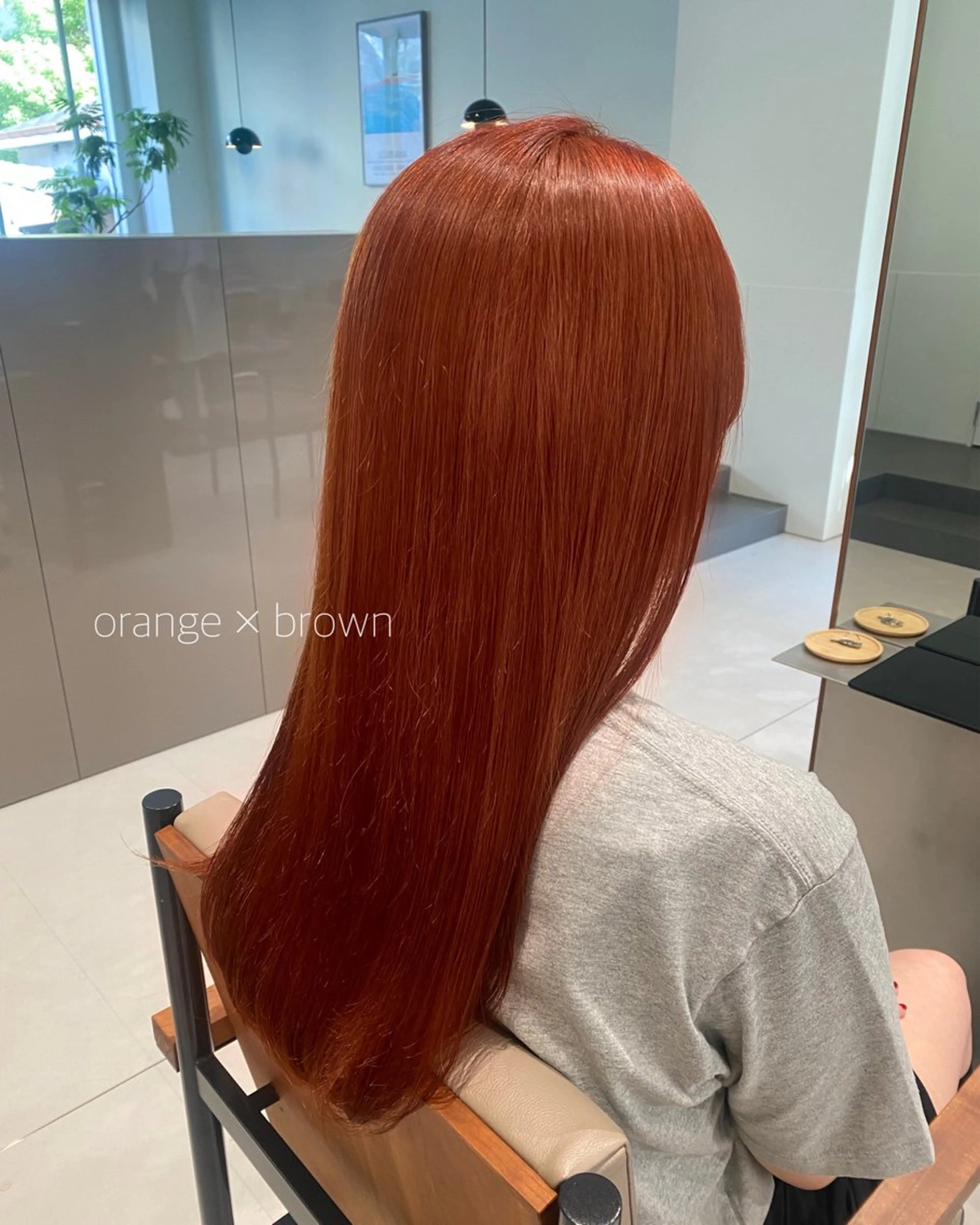 ロング カラー ブリーチ ブラウンカラー イルミナカラー オレンジ オレンジブラウン 高発色ブリーチ/ ハイレイヤー🪽aiのヘアスタイル