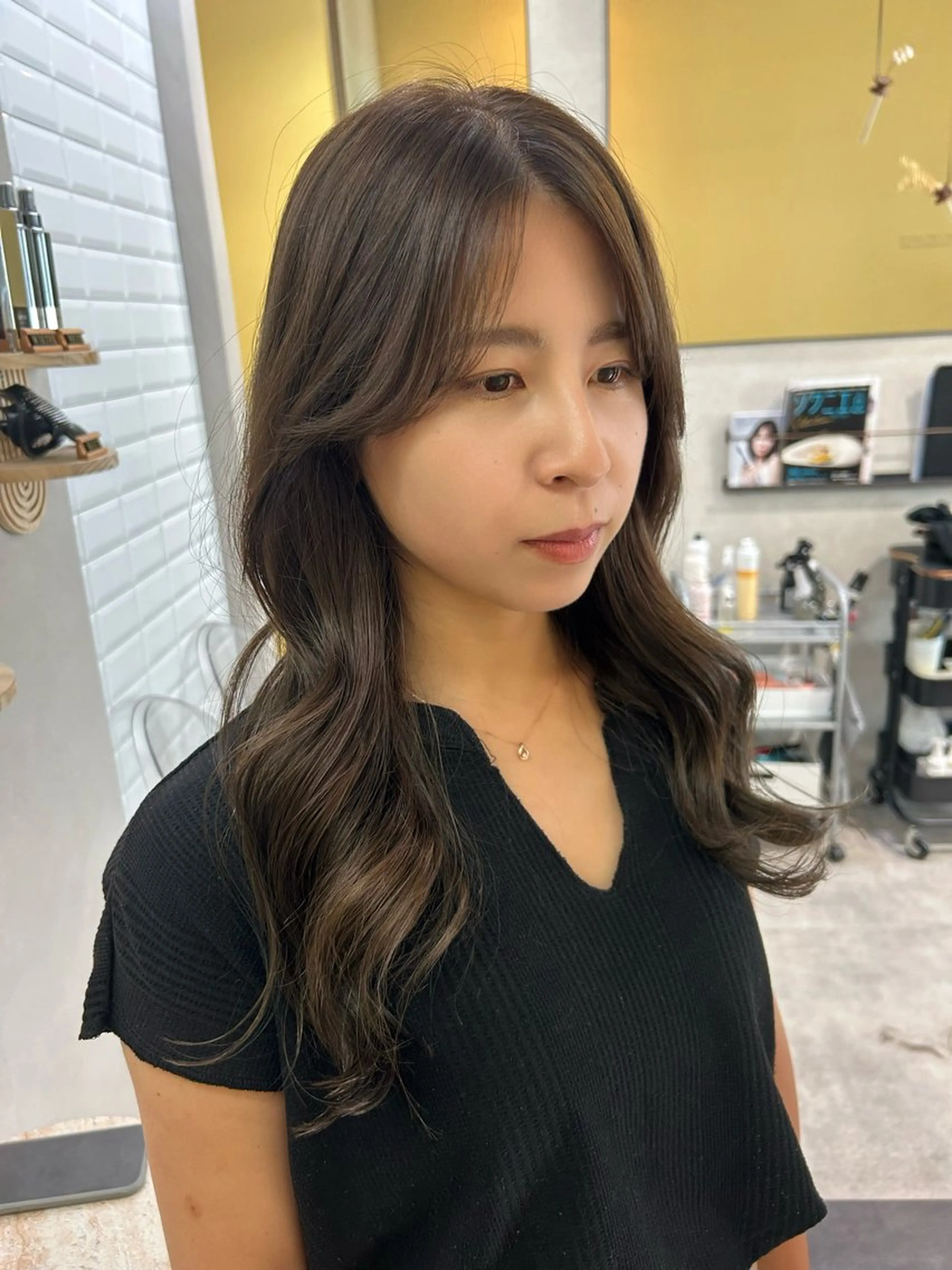 ロング カラー 透明感カラー グレージュ カット ヘアカラー トリートメント hub hair レイヤー/透明感のヘアスタイル