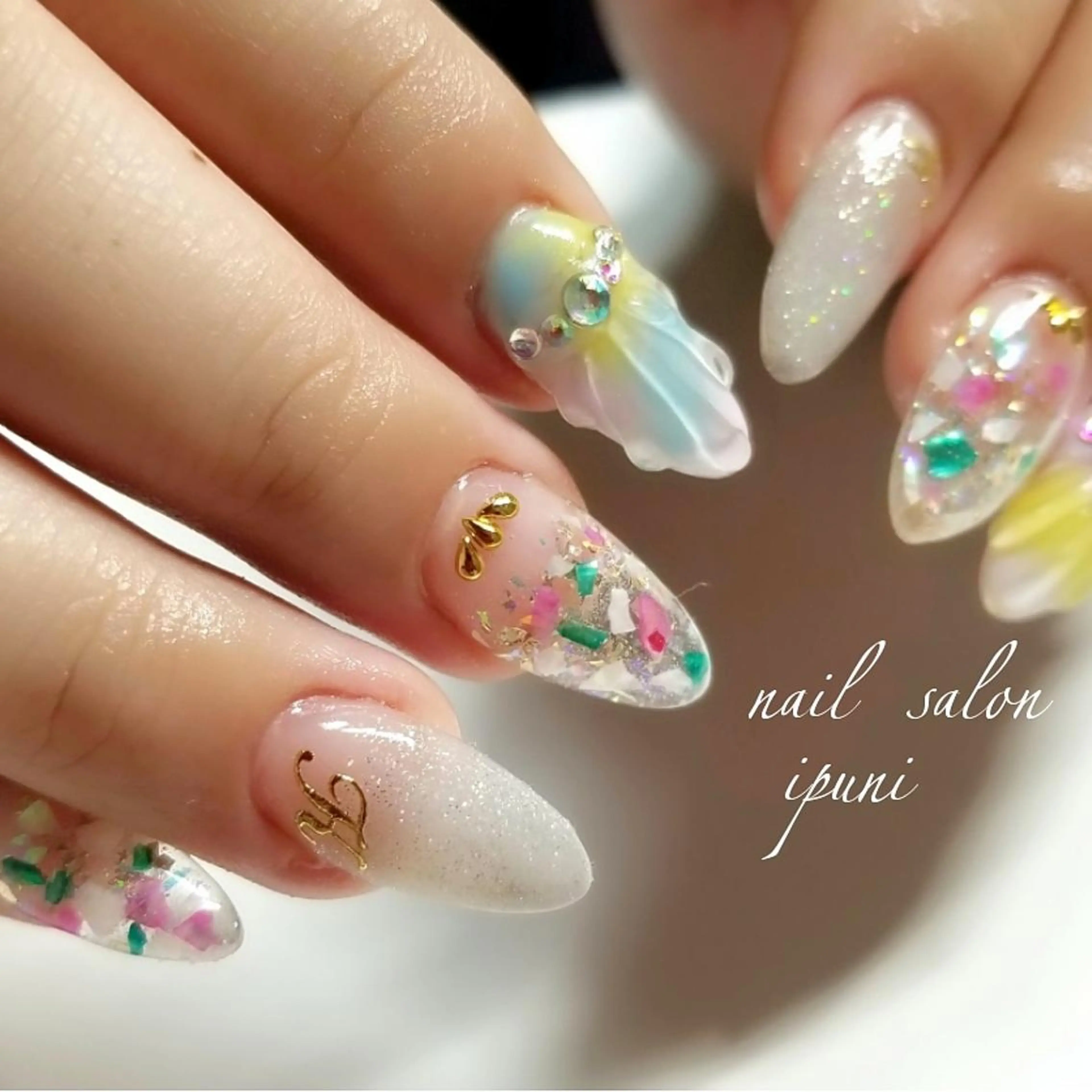 ネイル スカルプネイル 夏ネイル Lien nail リアン　ネイルのネイルデザイン