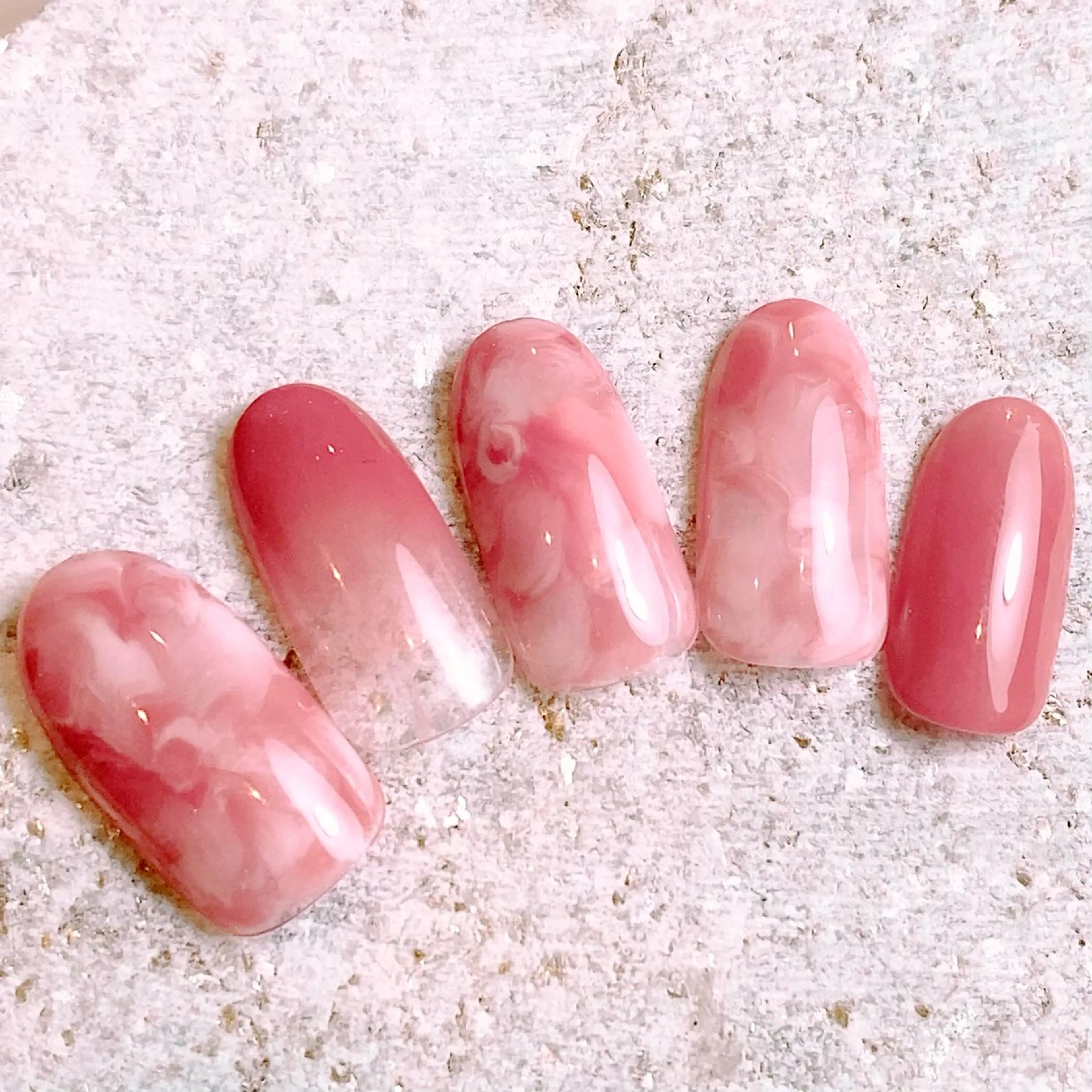 ネイル ジェルネイル ハードジェル 大理石ネイル(マーブル) パラジェル スカルプネイル プライベートサロン Rのネイルデザイン