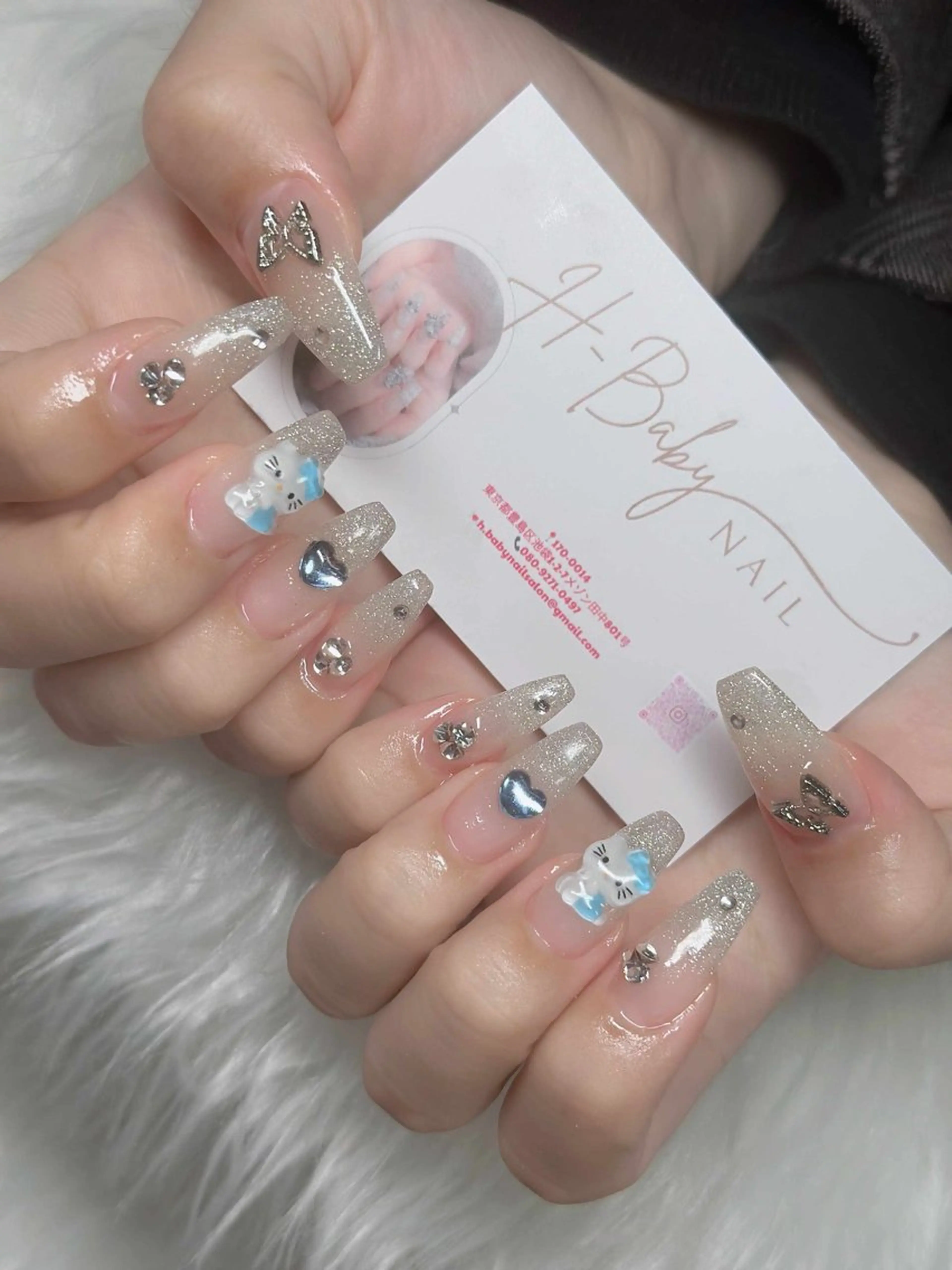 ネイル オーロラネイル フレンチネイル ジェルネイル ハロウィン キラキラネイル ハンドネイル H.baby Nail Salonのネイルデザイン