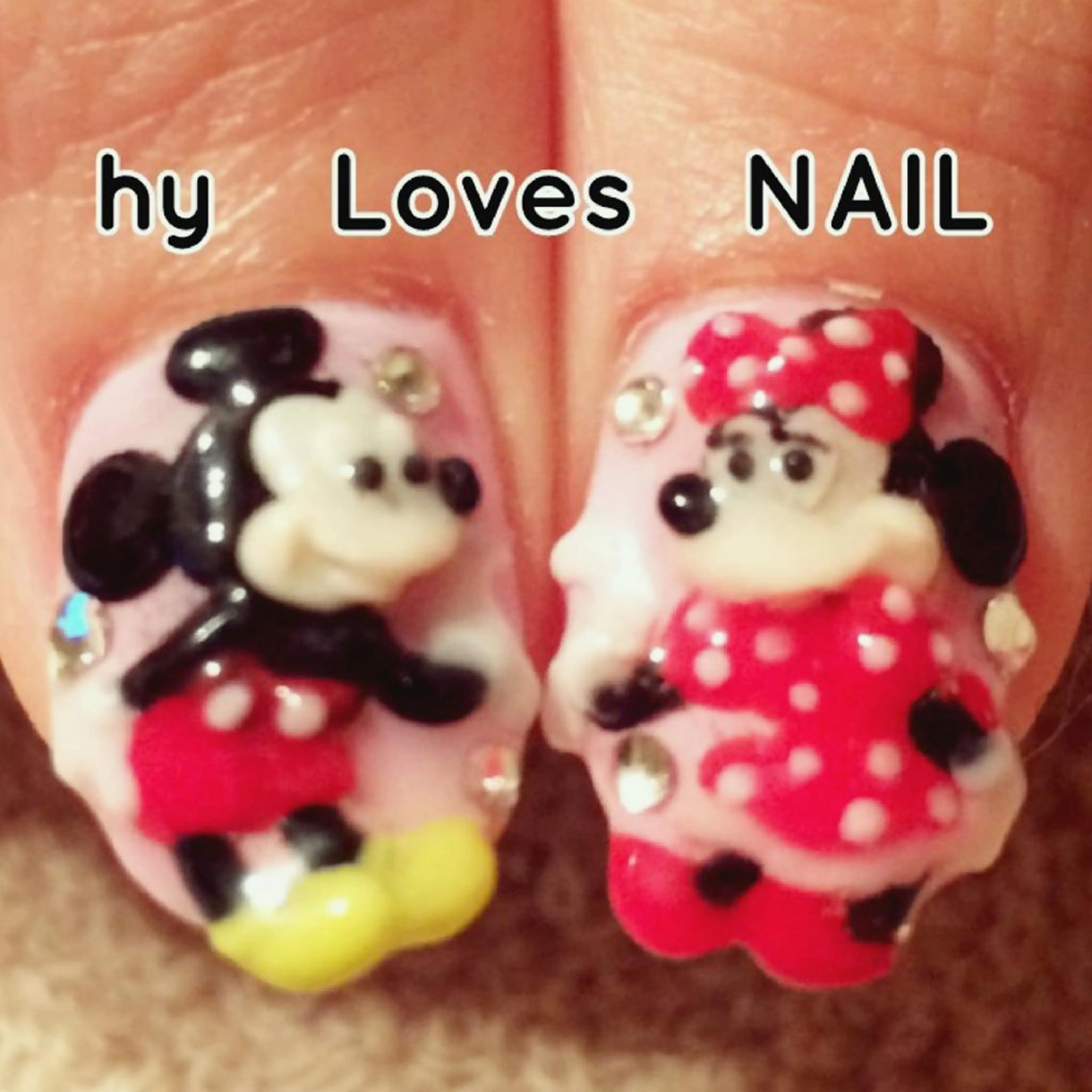 ネイル ジェルネイル ハート ショートネイル ストーンネイル ハンドネイル よしだ ひろきのネイルデザイン