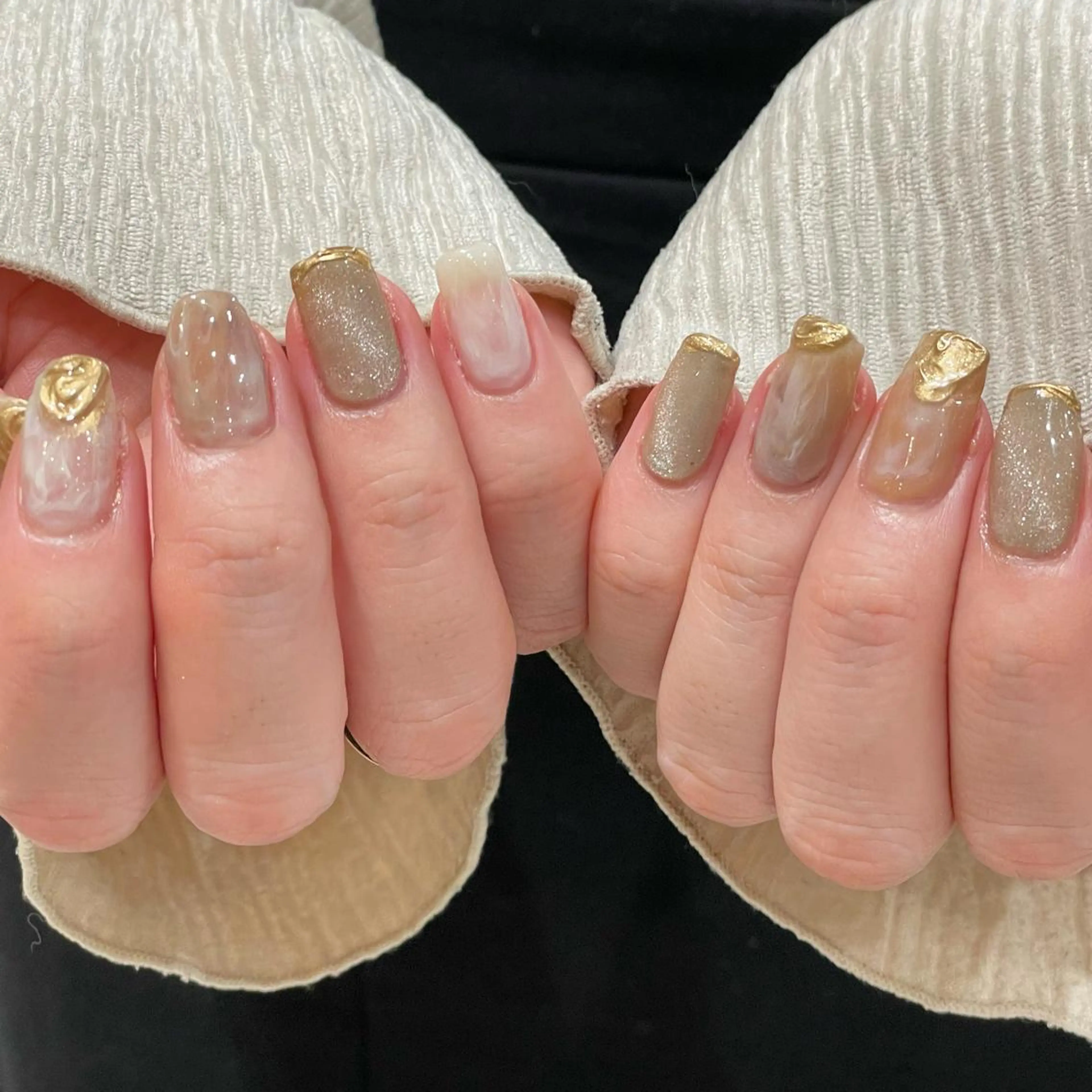 ネイル ハンドネイル 淡色ネイル 🎀moeのネイルデザイン