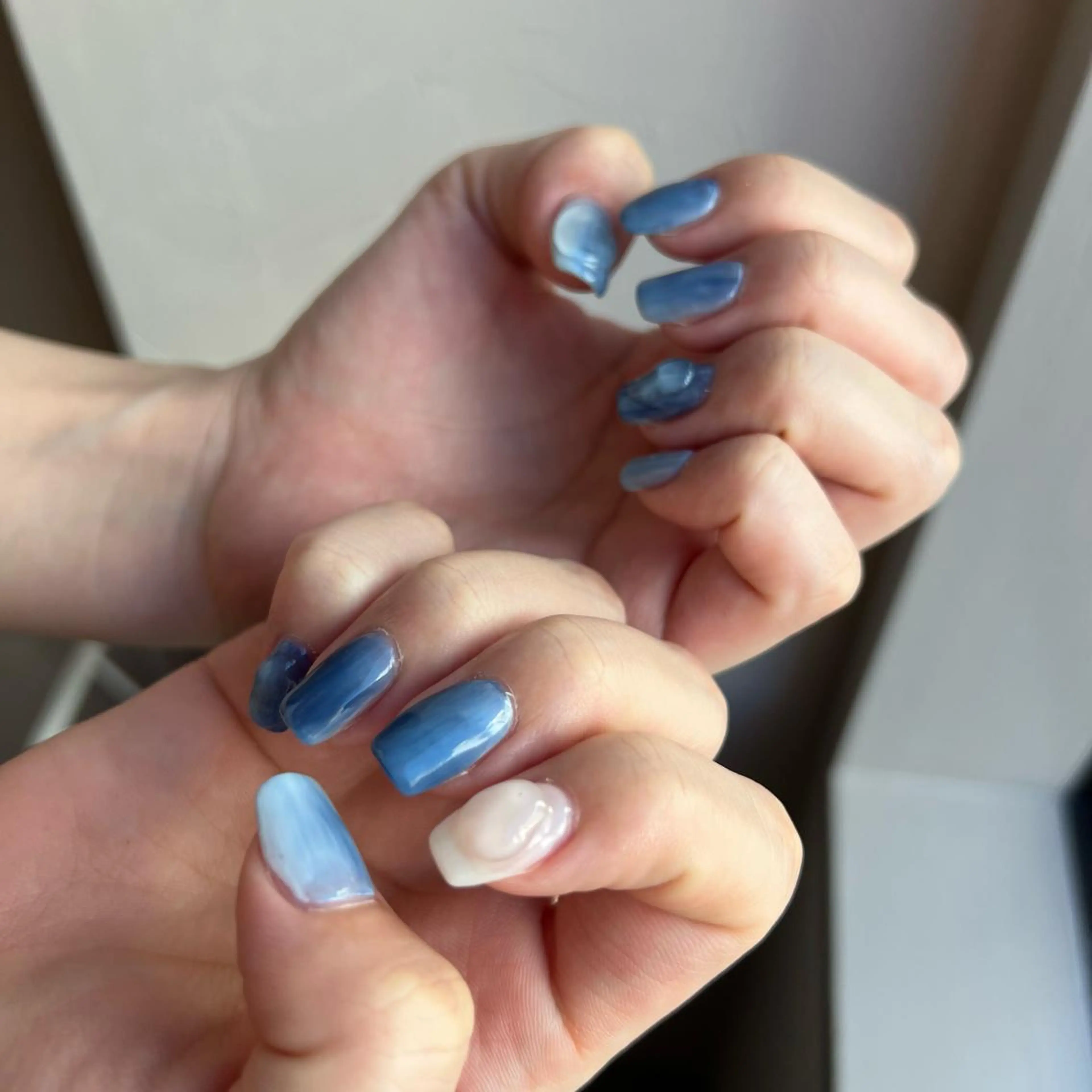 ネイル ブルー Yarm As Etel　。のネイルデザイン