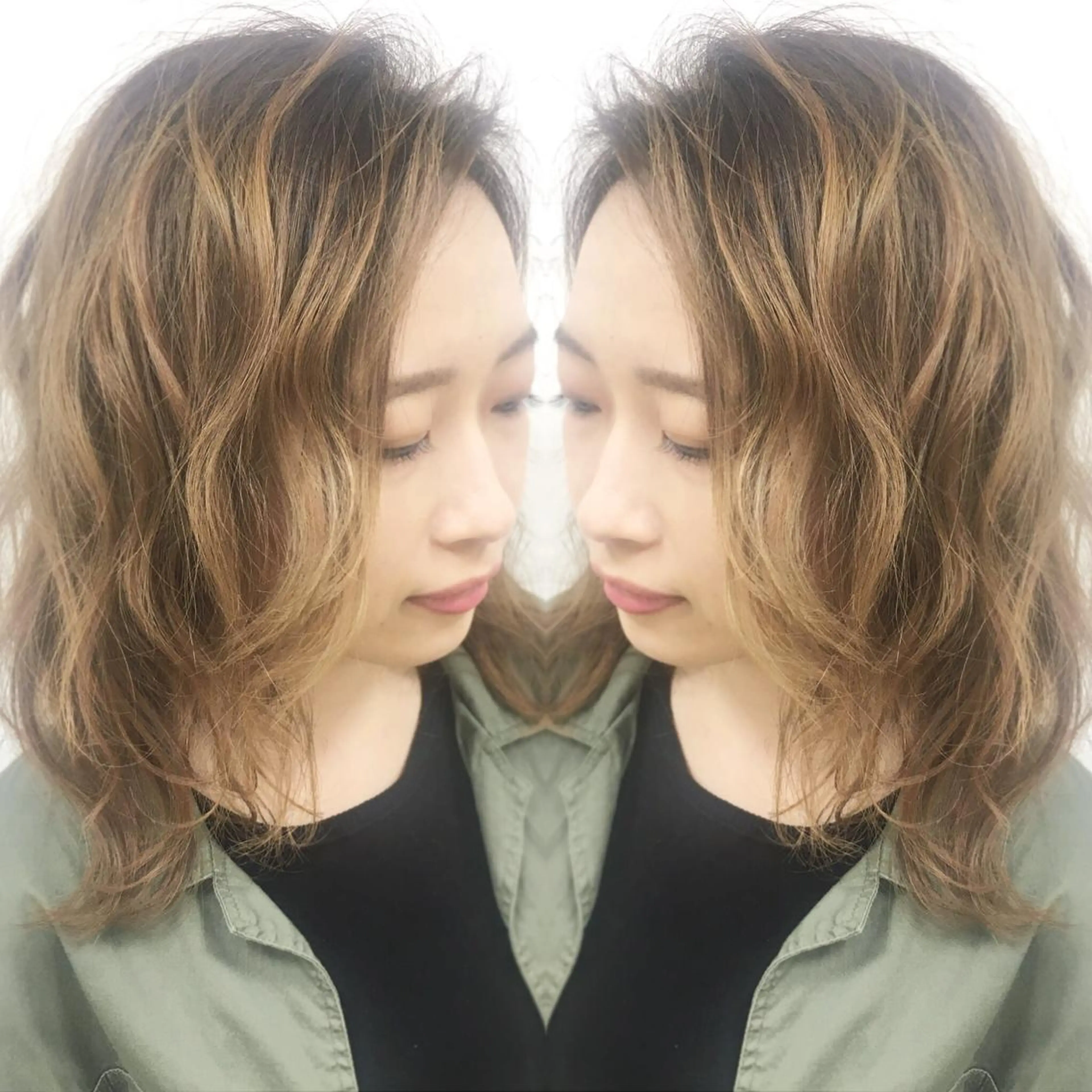 セミロング カラー バレイヤージュ レイヤーカット カット ヘアカラー N° jillva ♦️川端裕司♦️のヘアスタイル