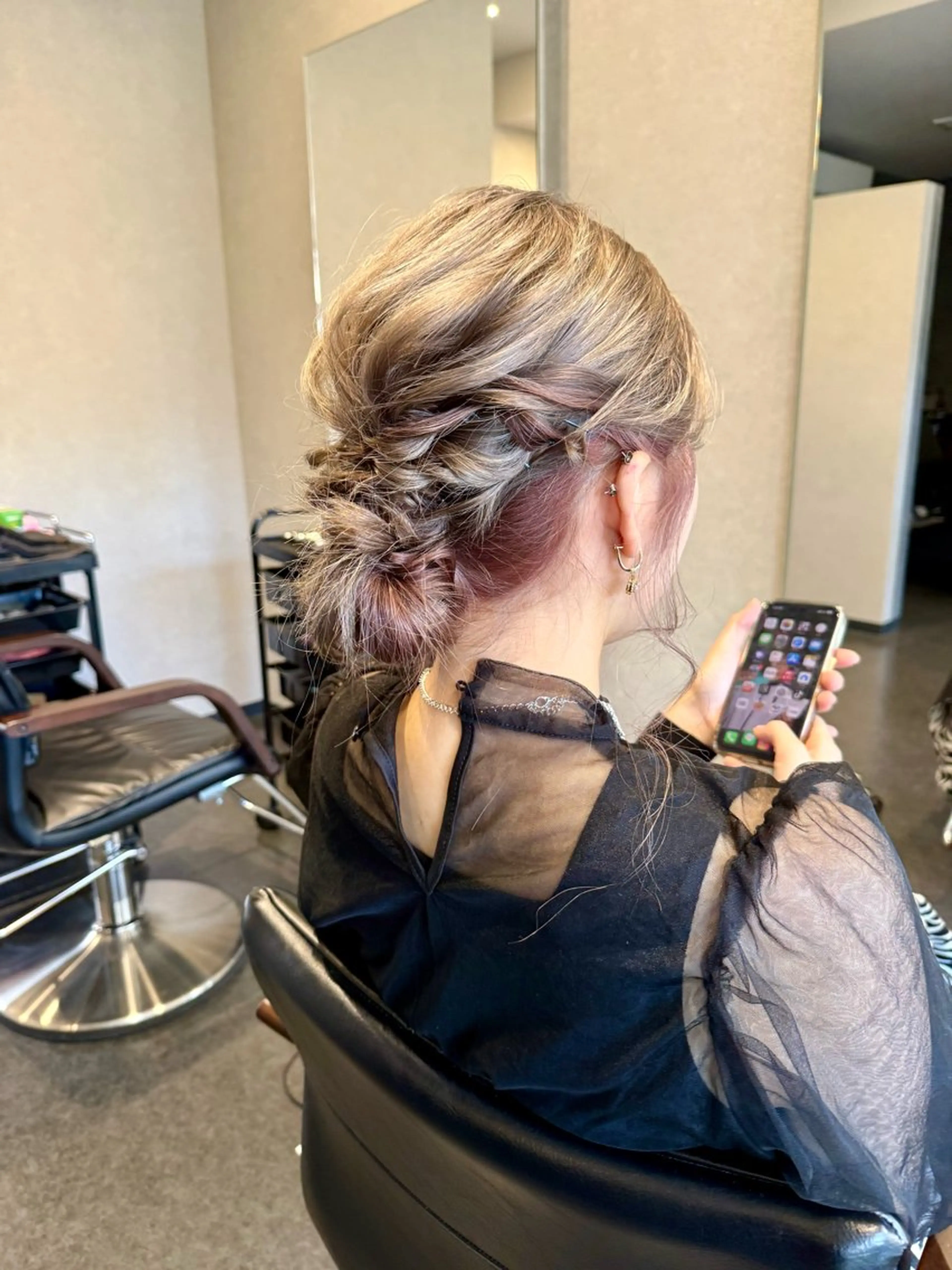 ミディアム 顔周りカット 小顔カット 髪質改善⚡️カラー 🍀武久 誠🍀のヘアスタイル