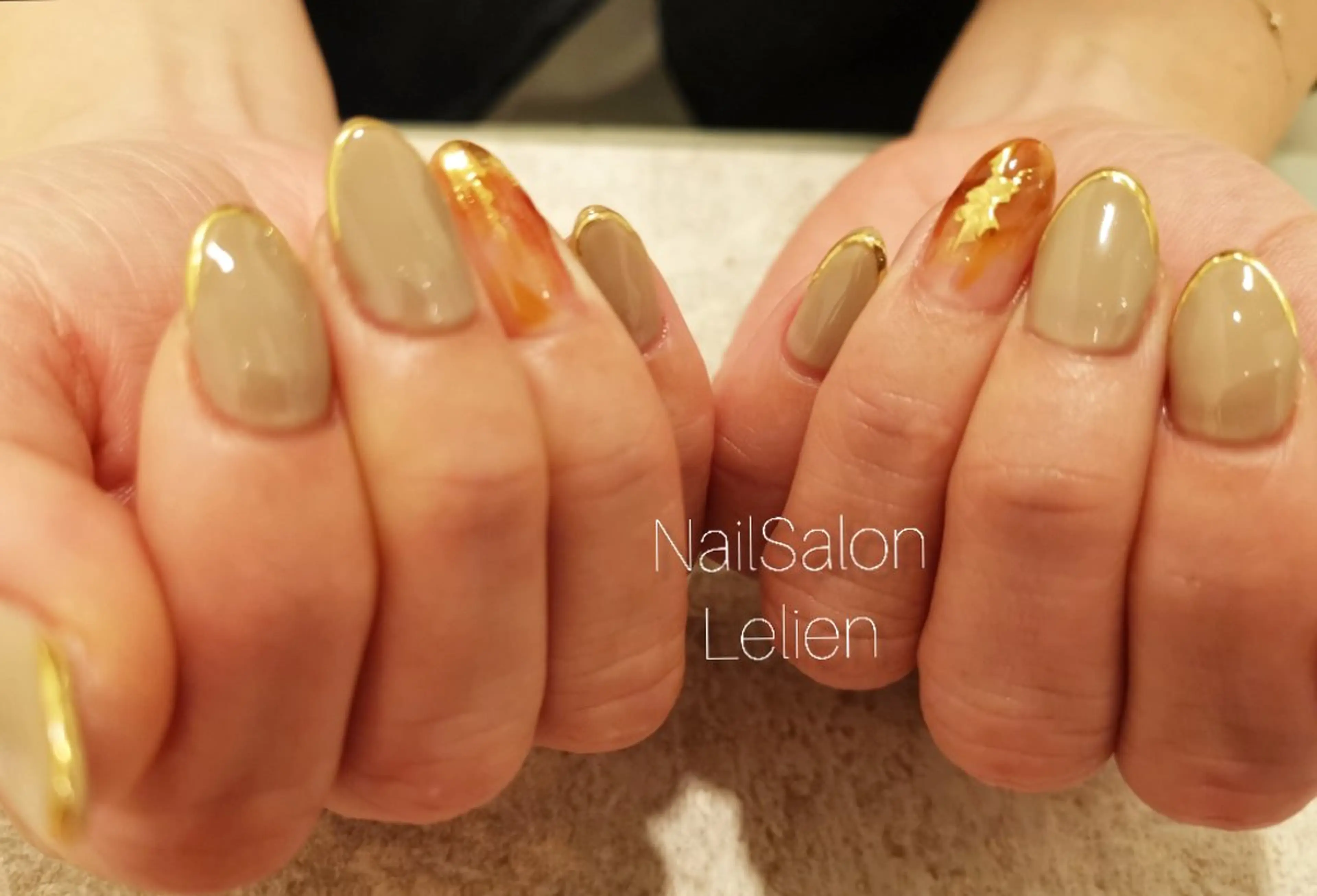ネイル ゴールド ミラーネイル ニュアンスネイル 人気エリア💖完全個室【ルリエ】所属・ネイルサロン Lelienルリエのネイルデザイン