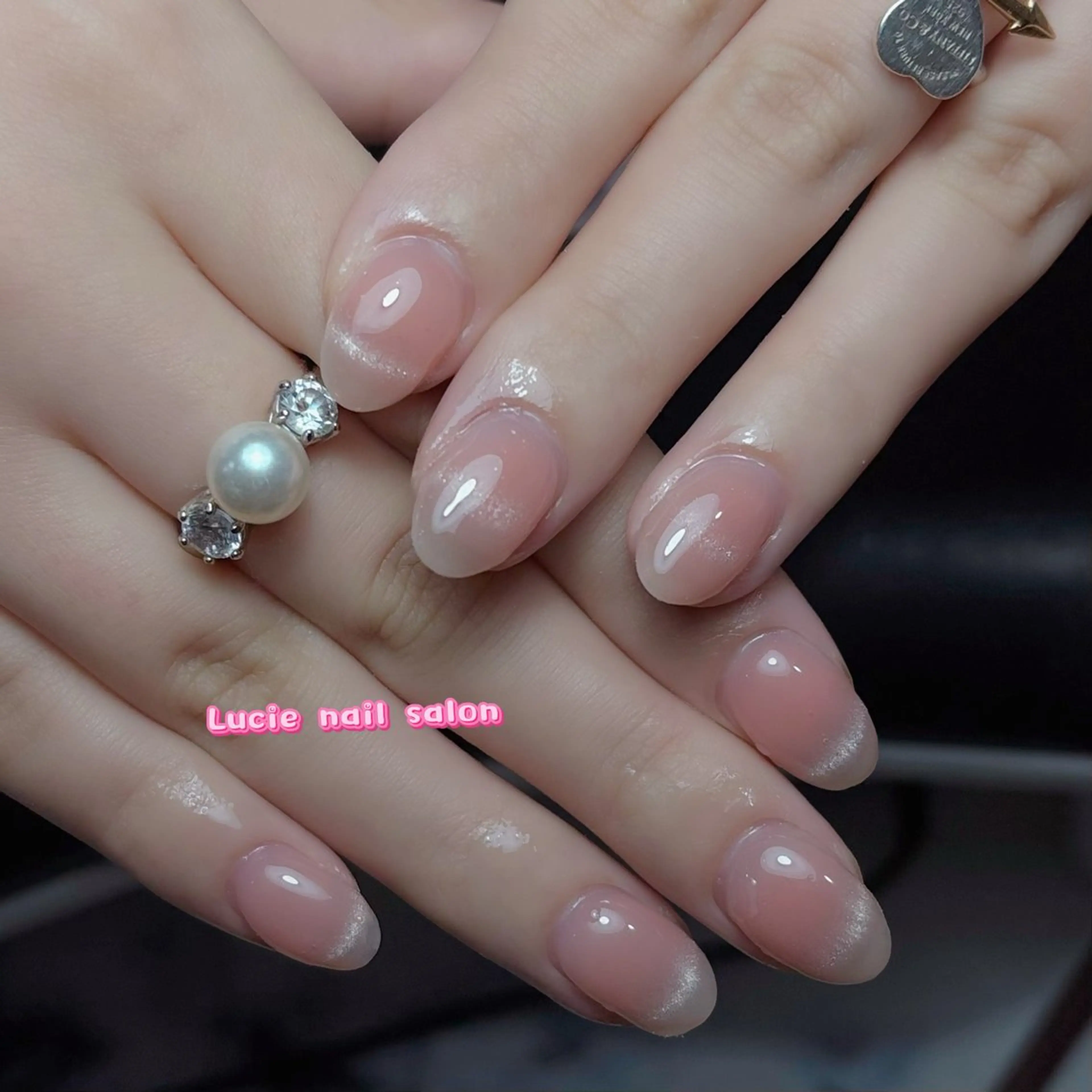 ネイル ボルドー チークネイル 成人式 フレンチネイル キラキラネイル ハンドネイル LUCIE NAIL SALON所属・LU CIEのネイルデザイン