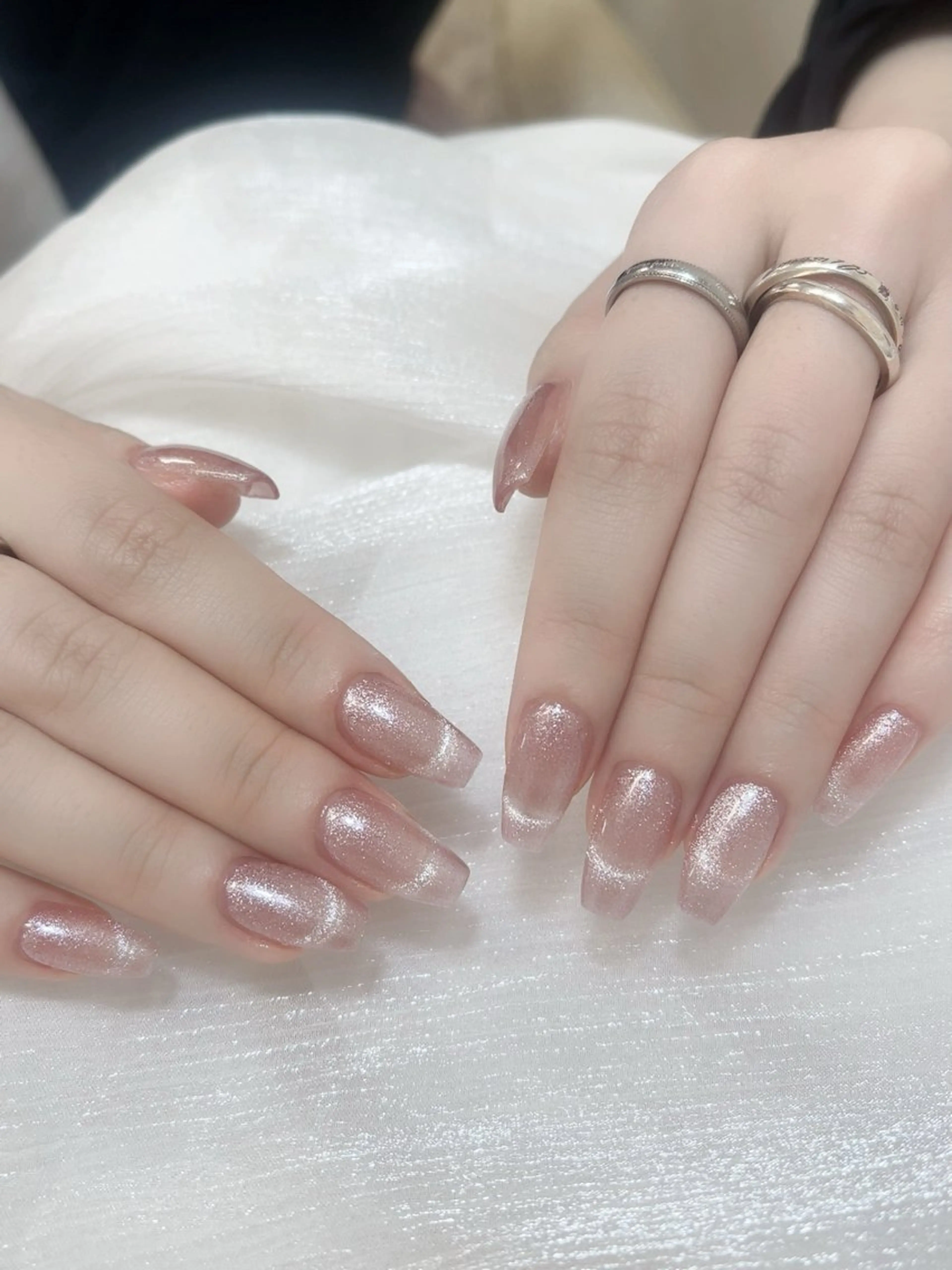 ネイル チークネイル フレンチネイル グラデーション キラキラネイル 韓国ネイル ハンドネイル DUO MI所属・DUO   MI nail salonのネイルデザイン