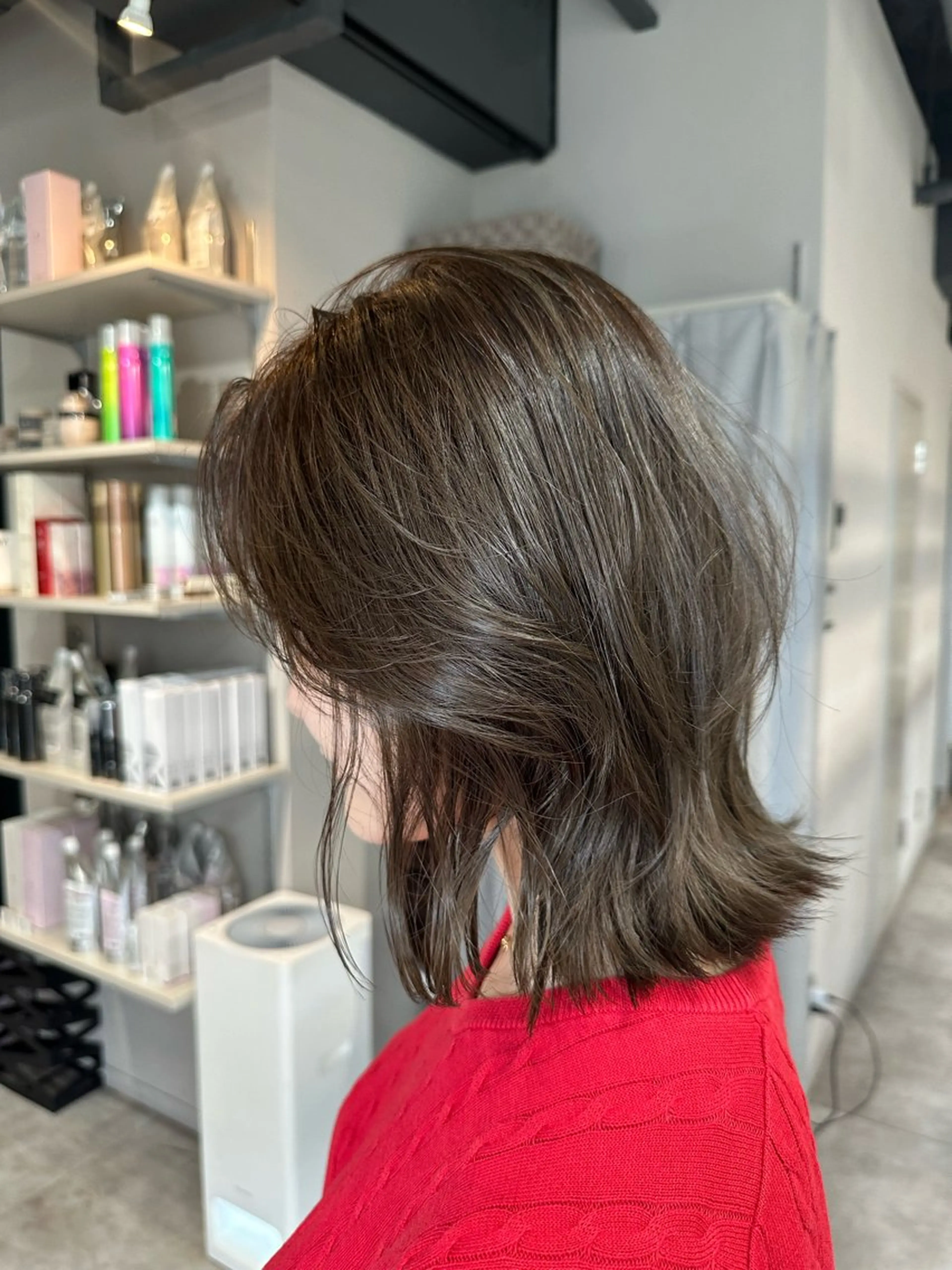 ミディアム カラー 髪質改善 カット ヘアカラー KURO/韓国ヘア /レイヤーカットのヘアスタイル