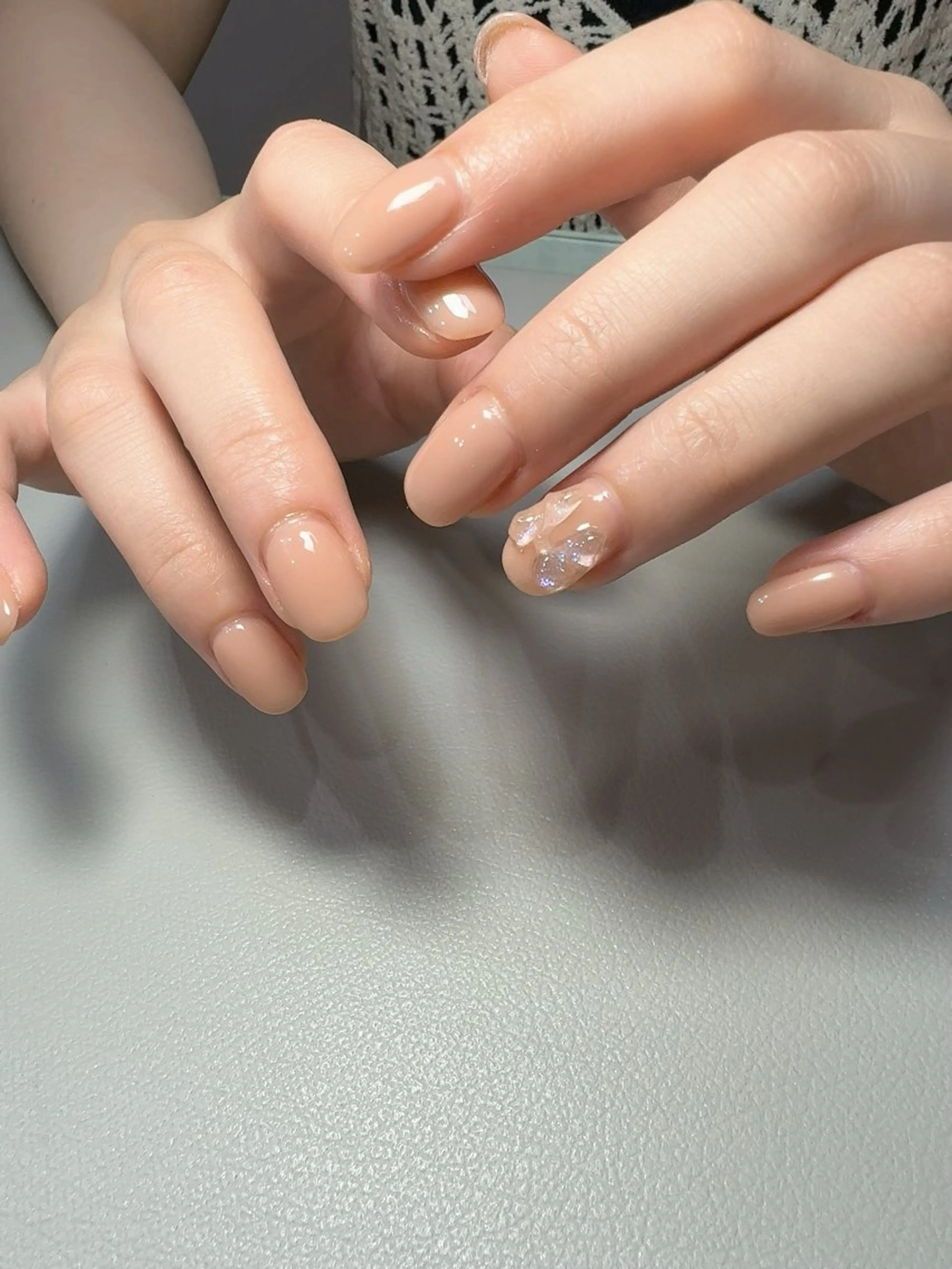 ネイル クリアネイル オフィスネイル リボン シンプルネイル ハンドネイル nailsalon urüm所属・nailsalon urümのネイルデザイン