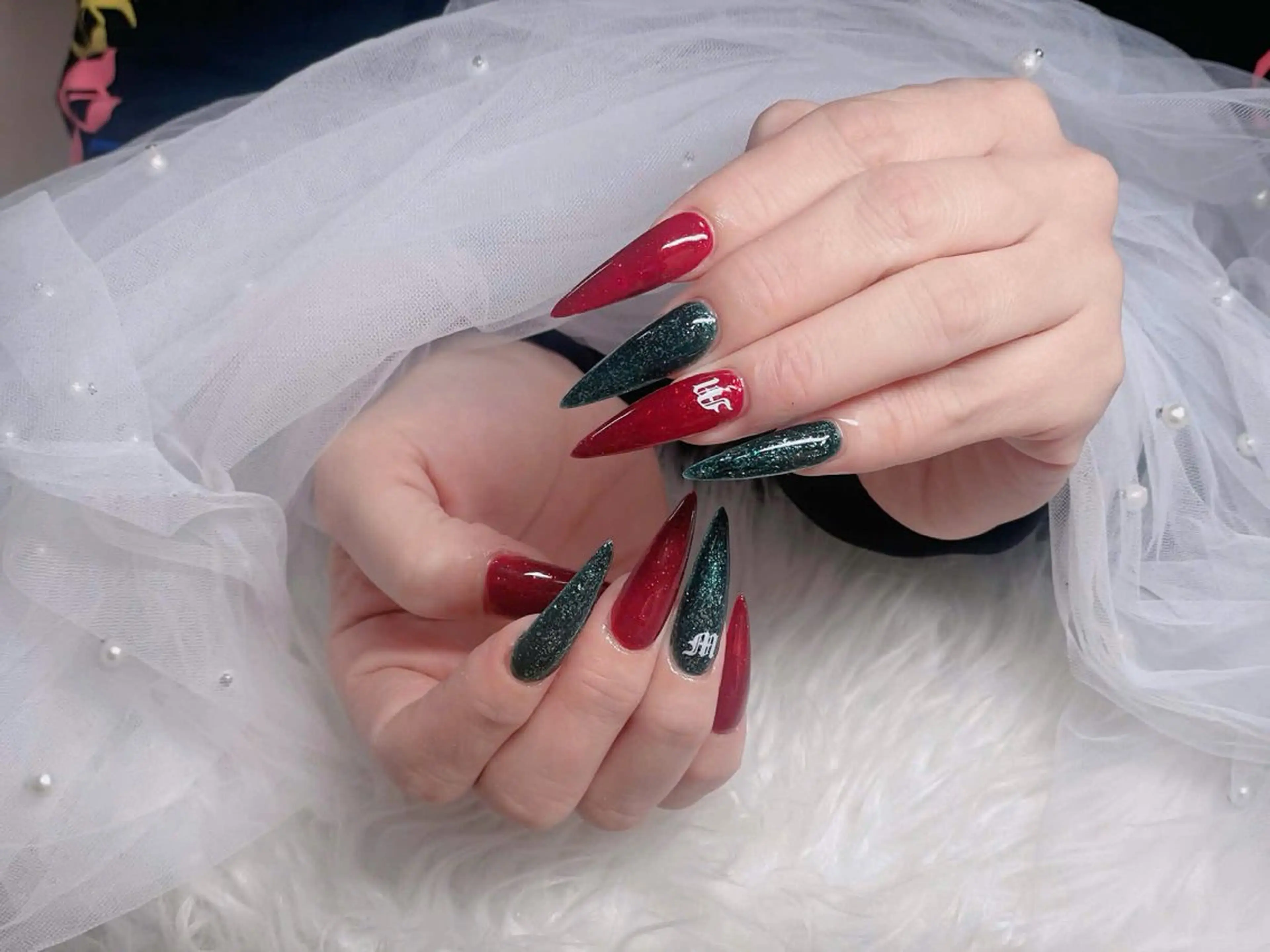 ネイル オーロラネイル フレンチネイル ジェルネイル ハロウィン 韓国ネイル ハンドネイル H.baby Nail Salonのネイルデザイン