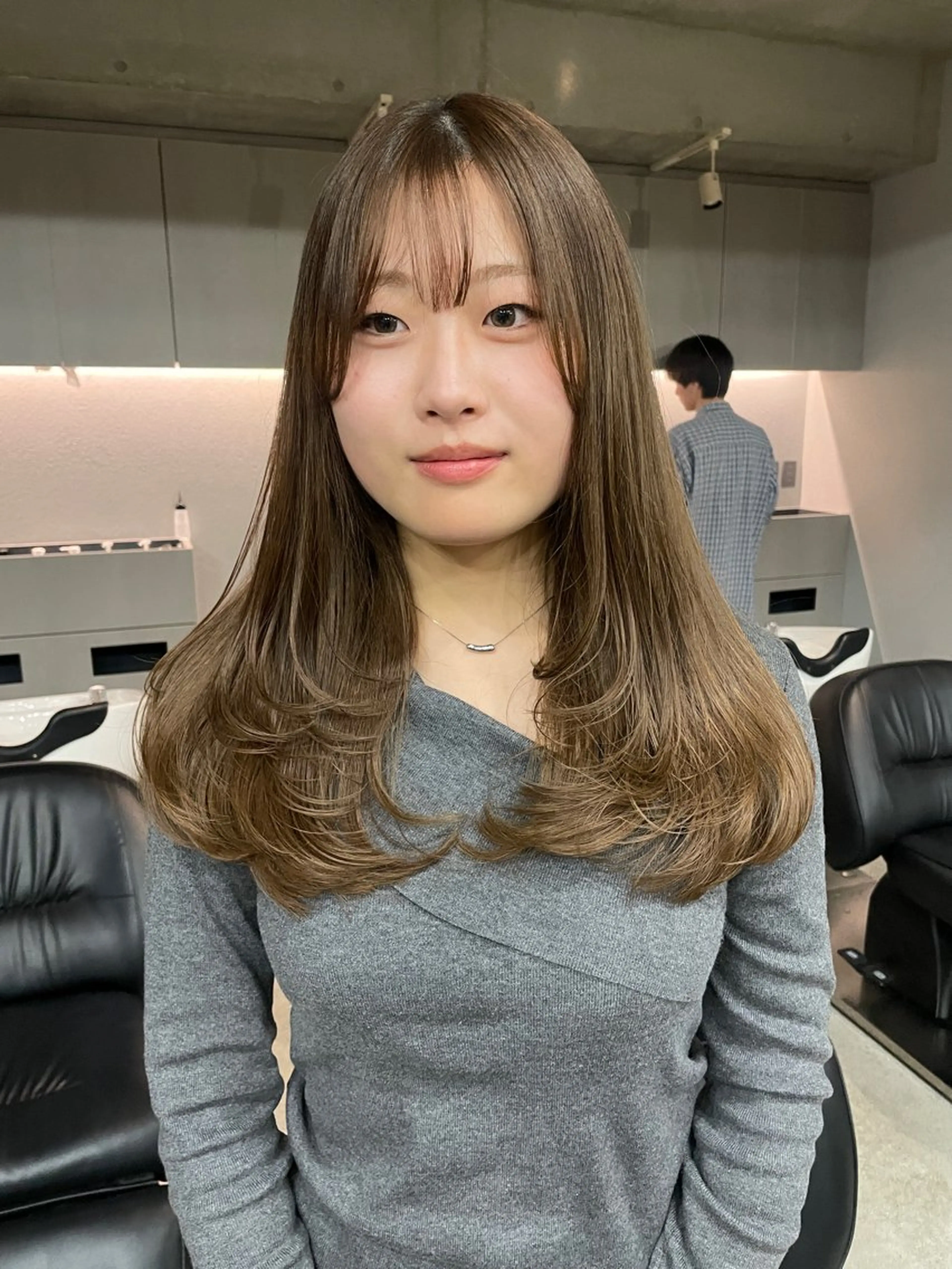 ロング カラー カット ヘアカラー トリートメント 表参道/赤み無し 透明感 colorのヘアスタイル