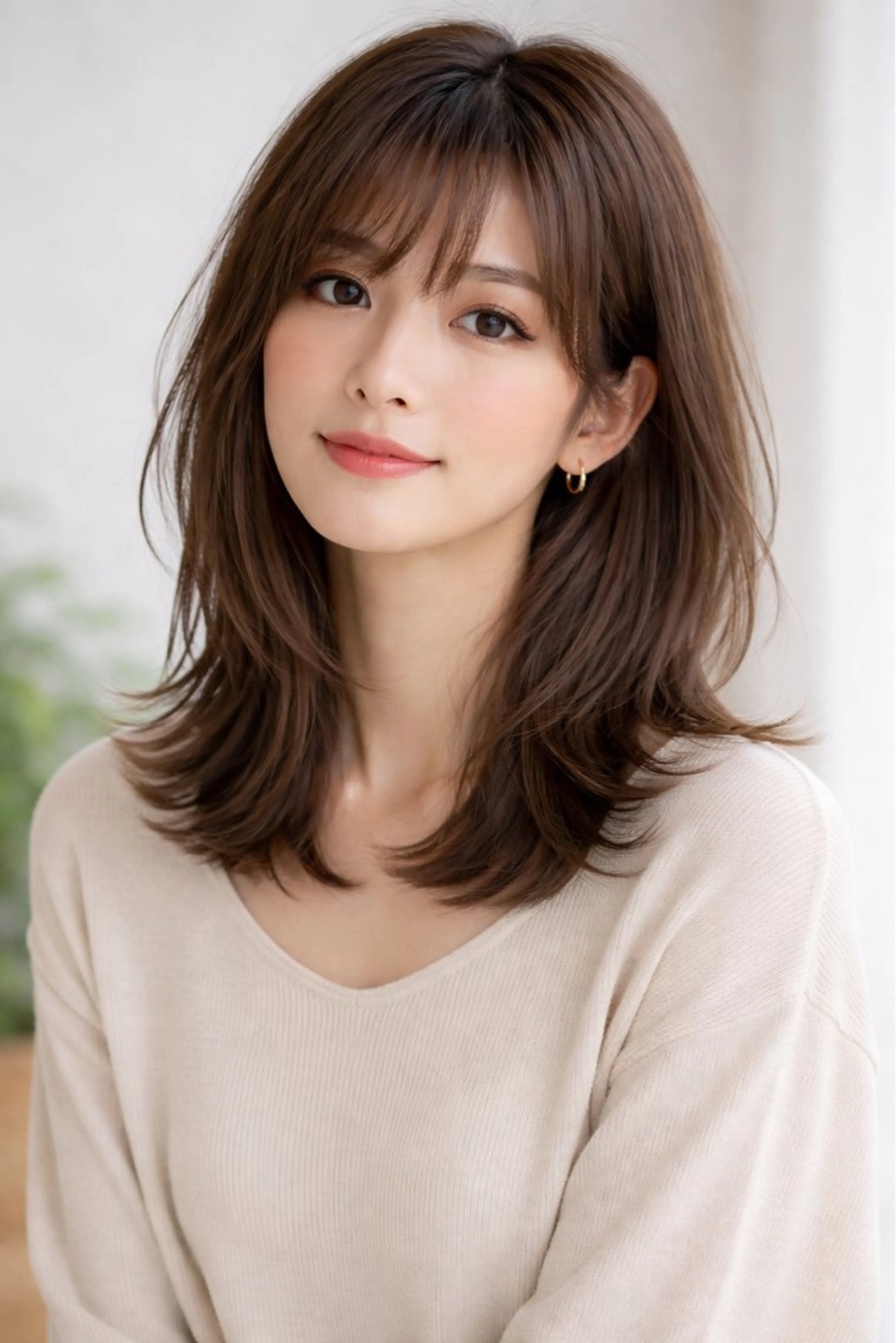 ミディアム カラー レイヤーカット 小顔カット au美容室所属・au栄矢場町 水素髪質改善Tのヘアスタイル