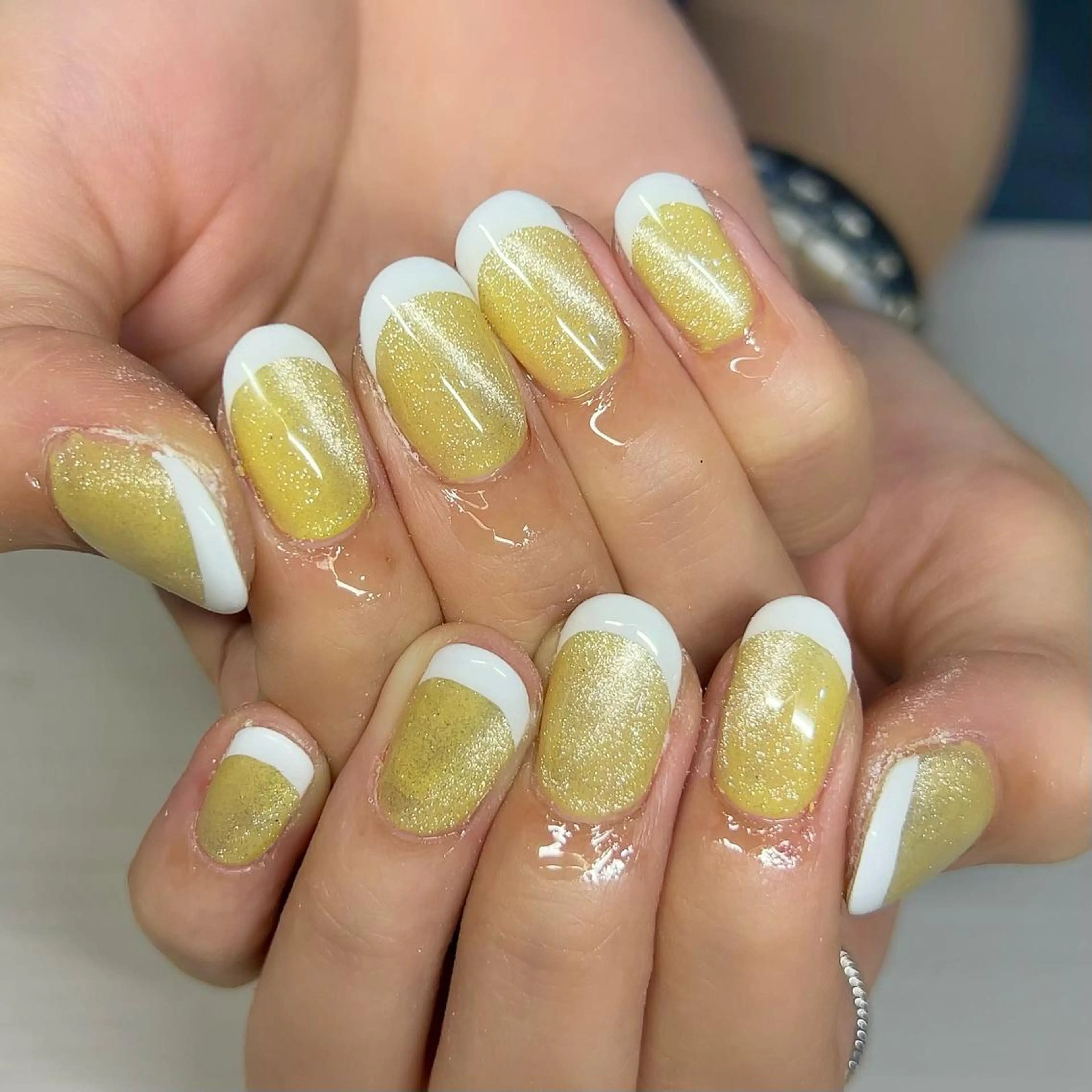 ネイル フレンチネイル マグネットネイル マグネットフレンチ ハンドネイル 【Yappy🌈】 💖P-tanaのネイルデザイン