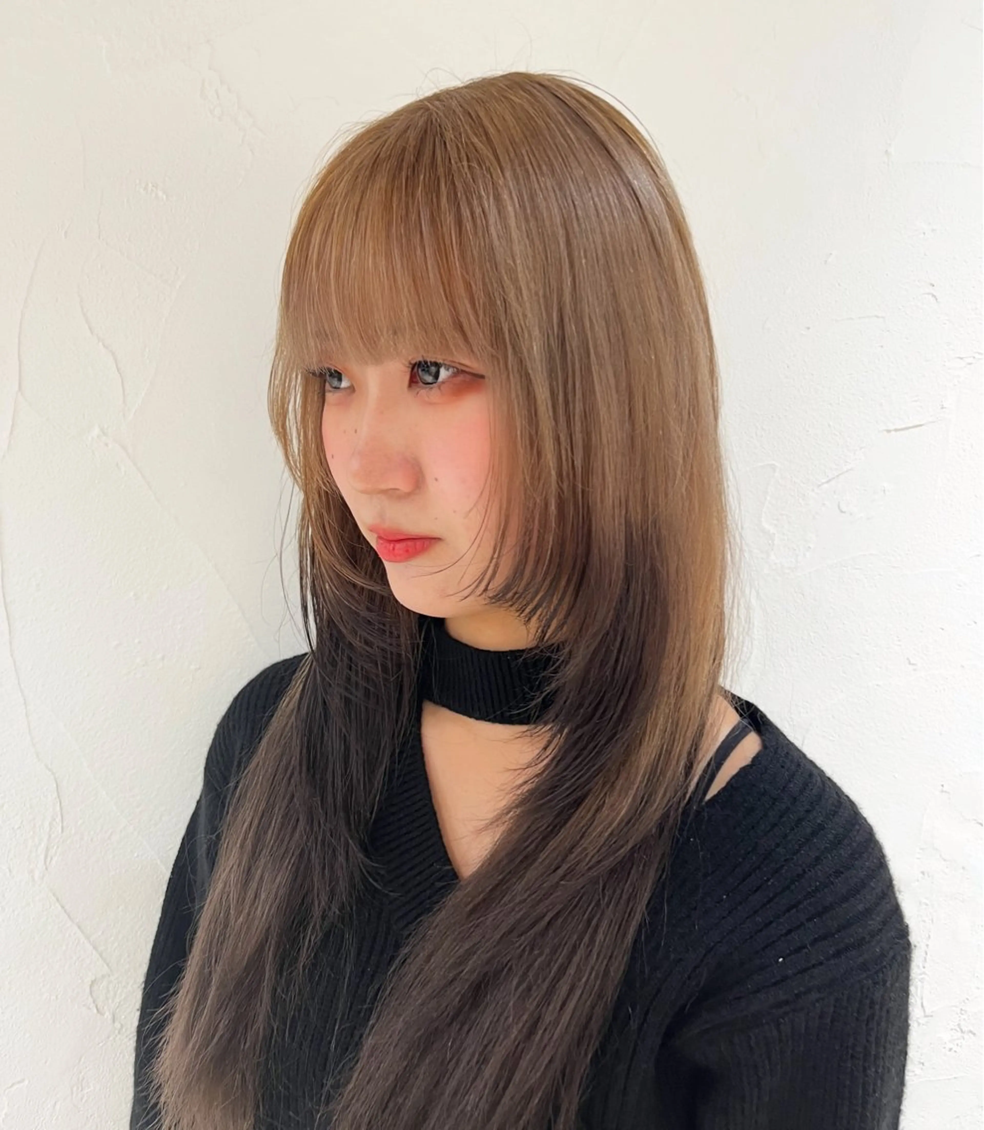 セミロング カラー 顔まわりレイヤー レイヤーカット カット ヘアカラー トリートメント レイヤーカット/ カラー/ko-noのヘアスタイル