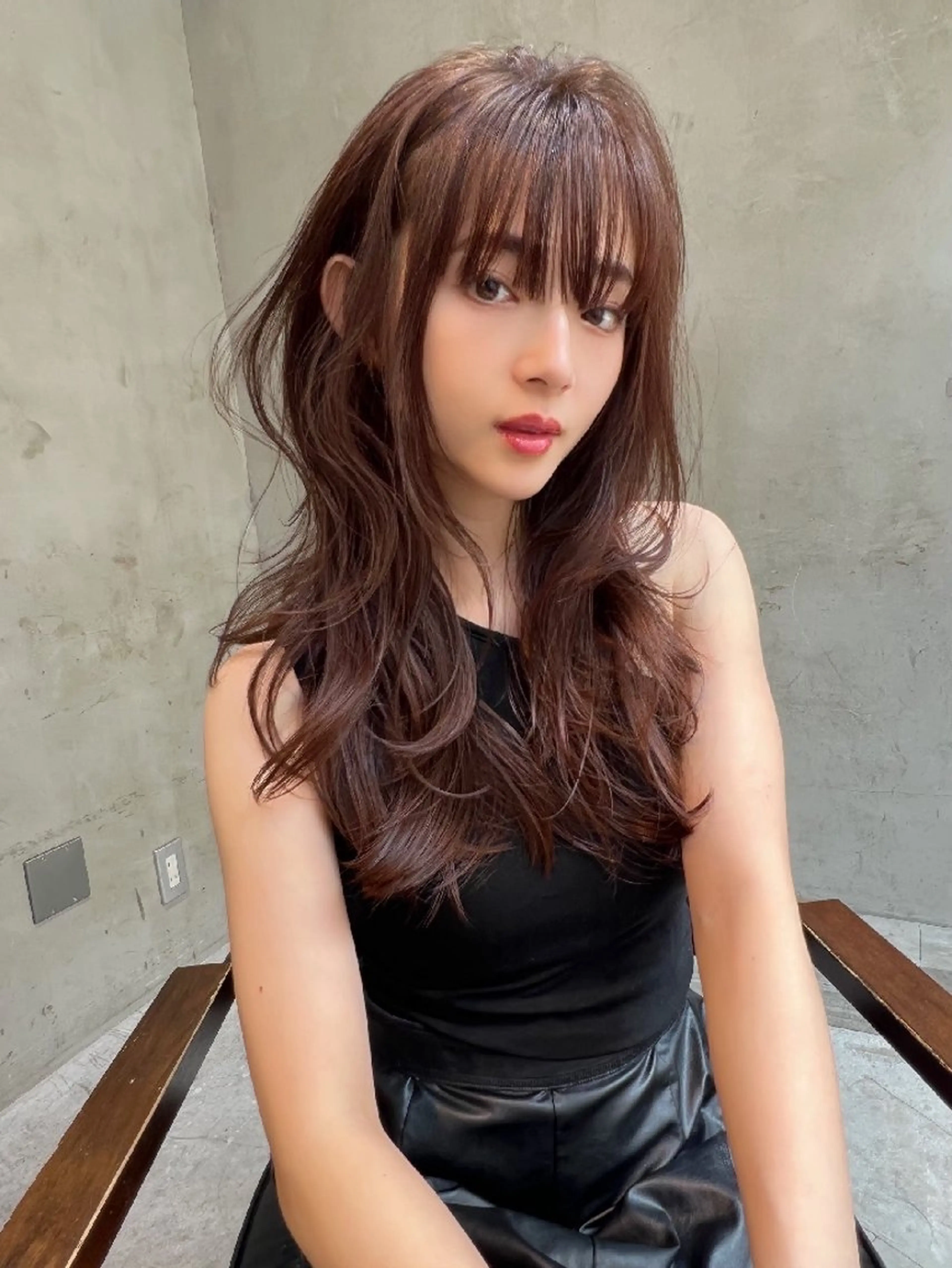 セミロング カラー カット ヘアカラー トリートメント 髪質改善／レイヤー /柔らかさ/清水のヘアスタイル