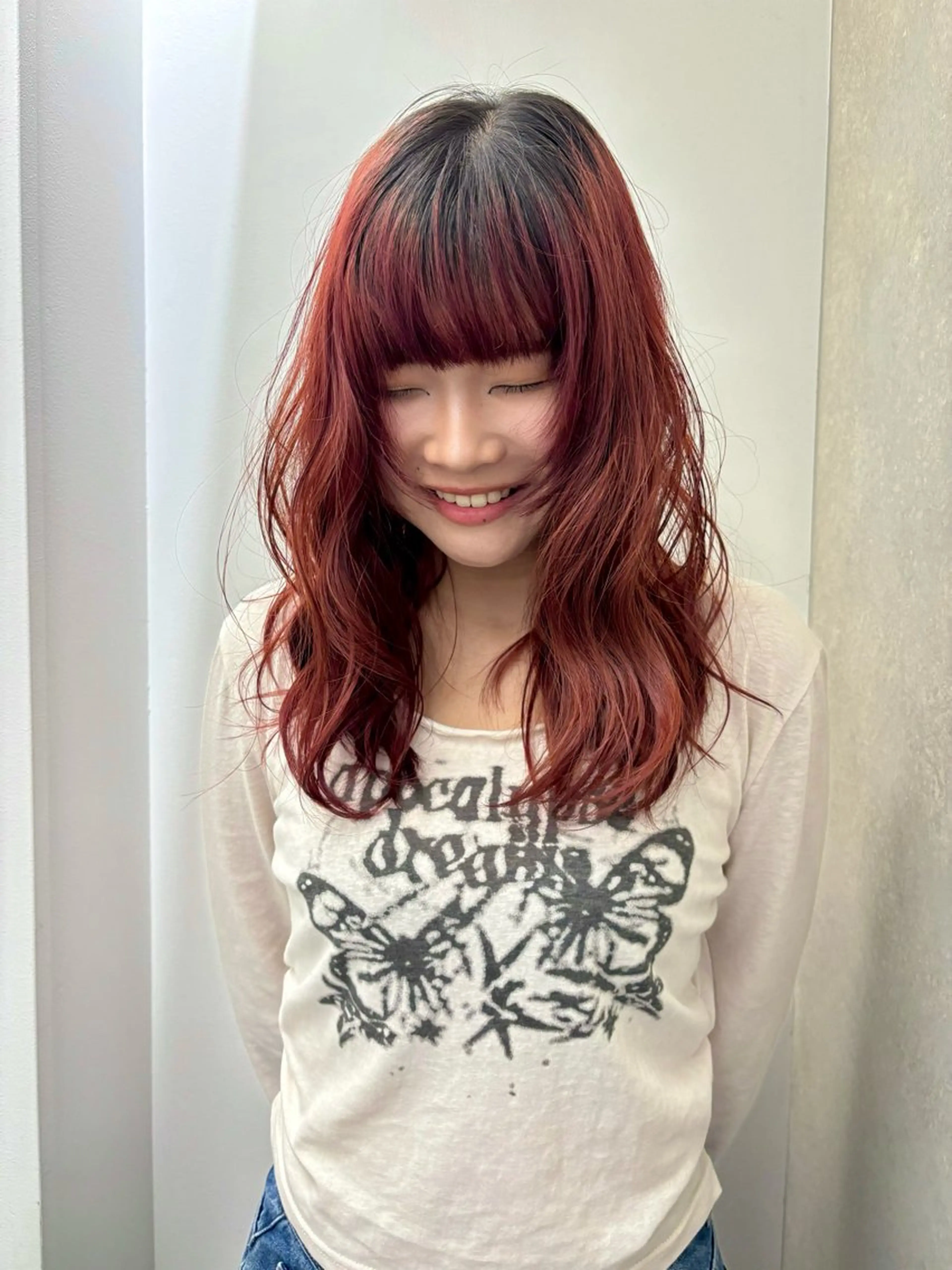 セミロング ヘアカラー ハイトーン/レイヤー nail 百咲💌のヘアスタイル