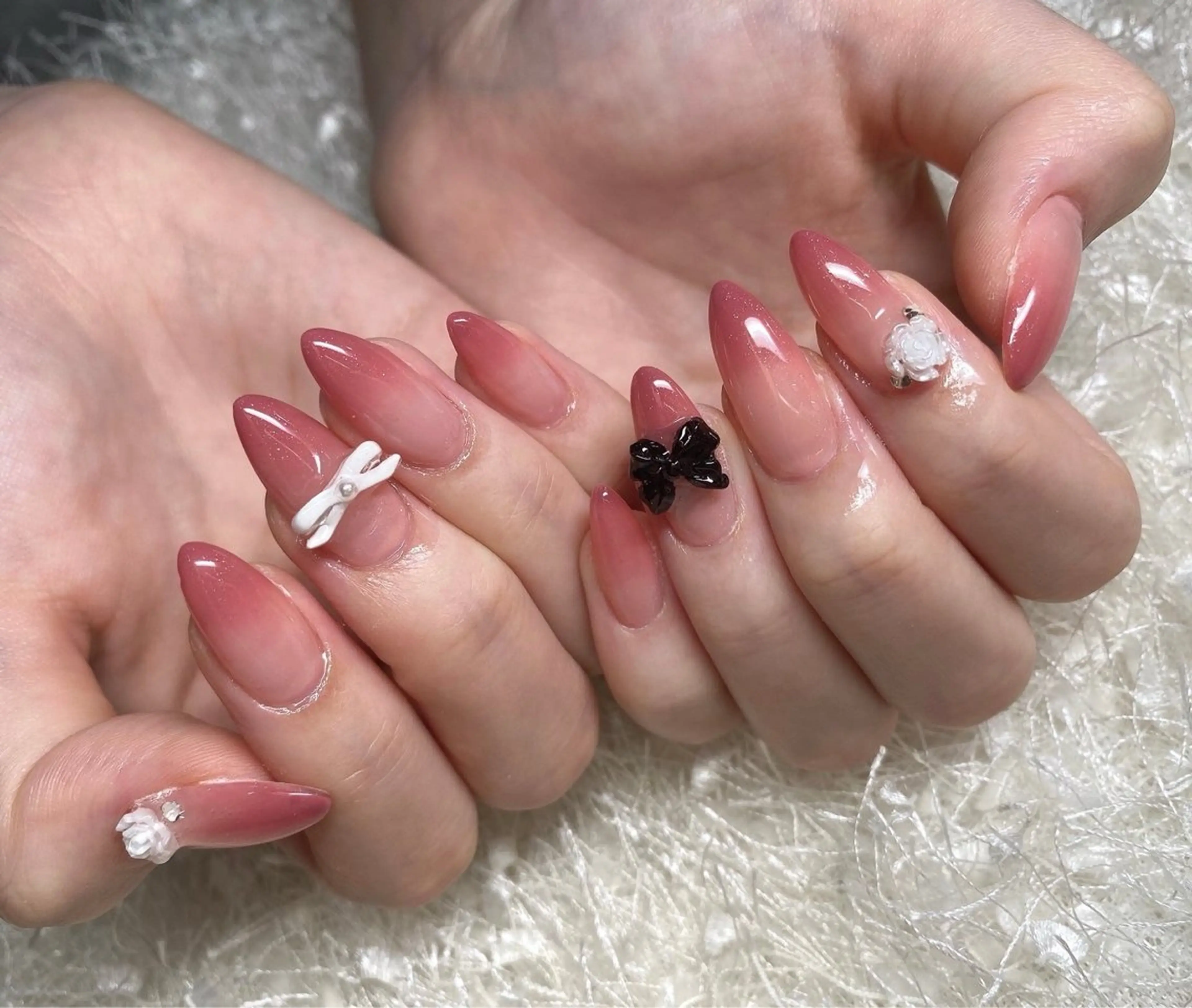 ネイル 長さ出し フレンチネイル ジェルネイル グラデーション 韓国ネイル ハンドネイル Nail&eye Belire 新宿のネイルデザイン