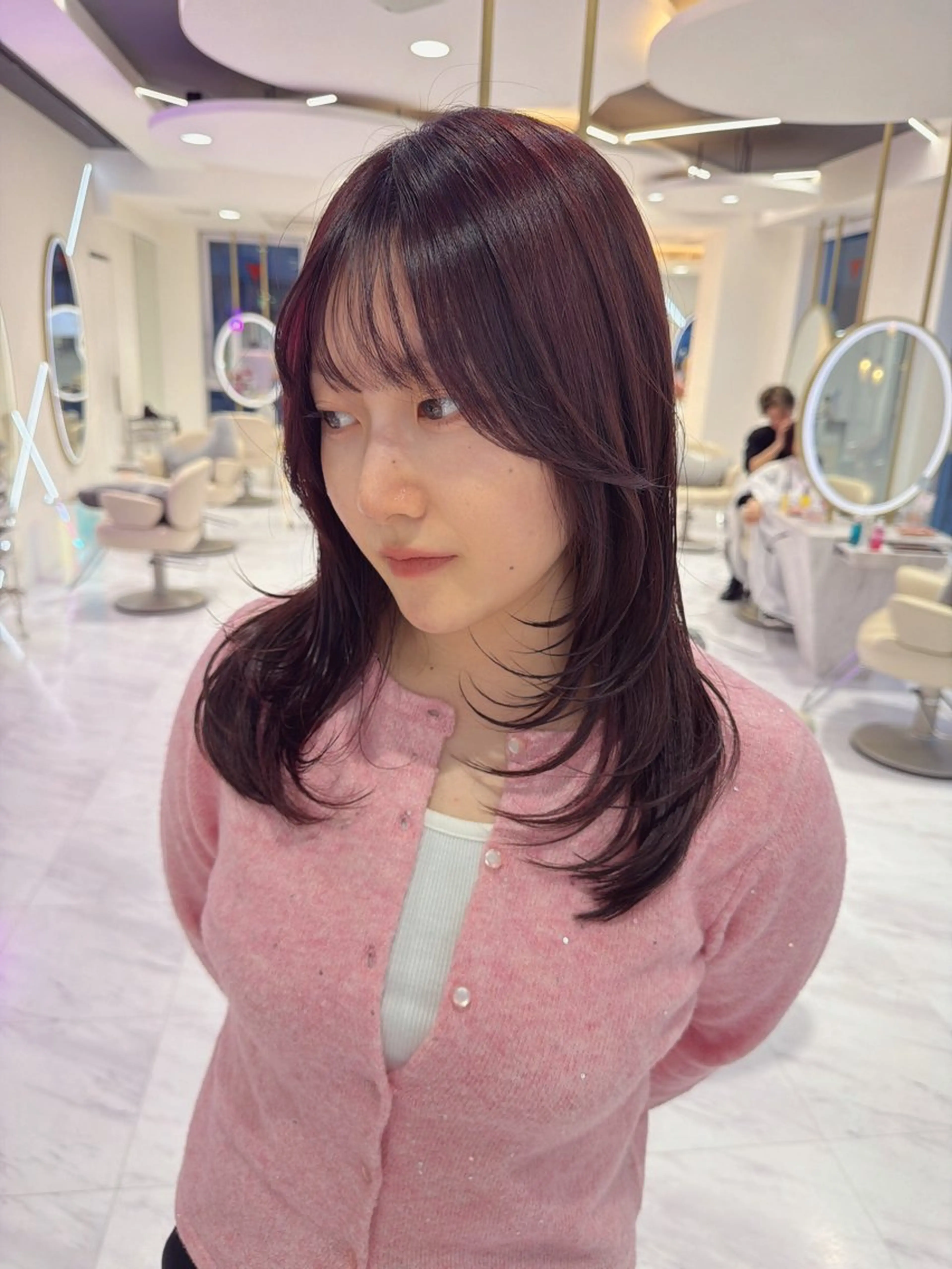 ミディアム カラー ブリーチ ダブルカラー ブリーチなしカラー カット ヘアカラー トリートメント SAYAKA 🍒／ボブ／暖色のヘアスタイル