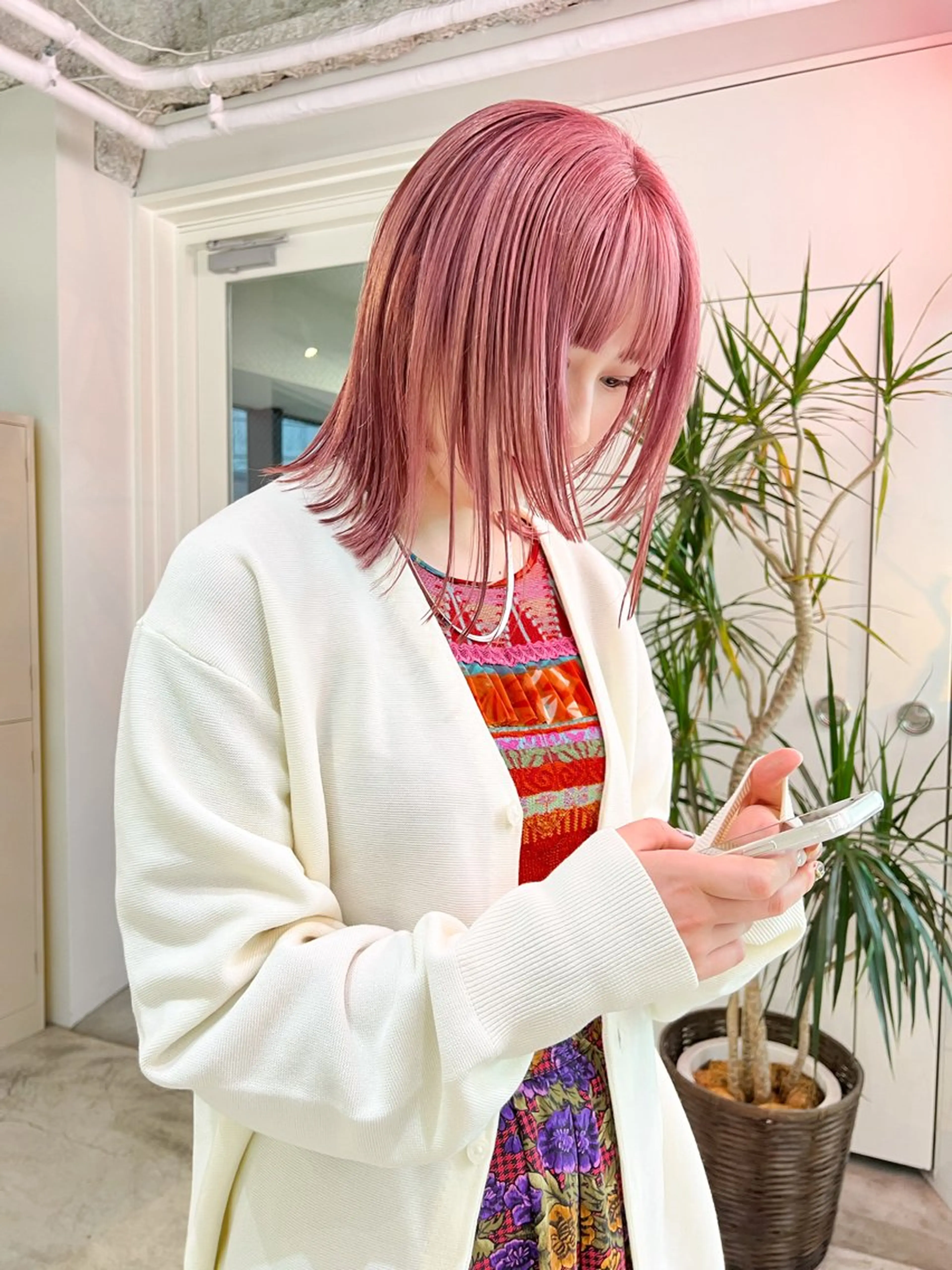 ミディアム カラー カット ヘアカラー トリートメント トレンドボブ /ミリヤのヘアスタイル