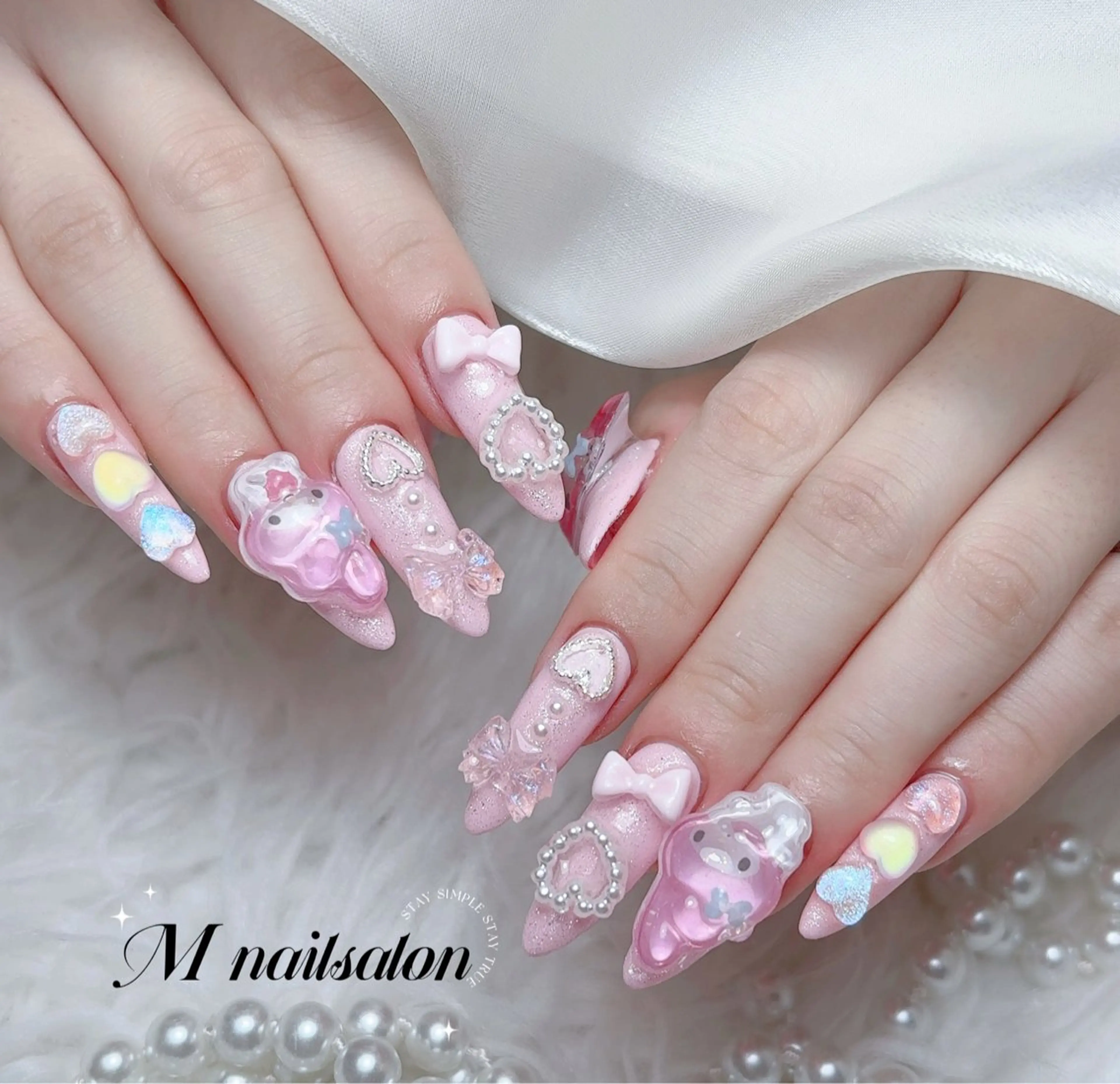 ネイル ハンドネイル M🌷nail 長さだし専門店のネイルデザイン