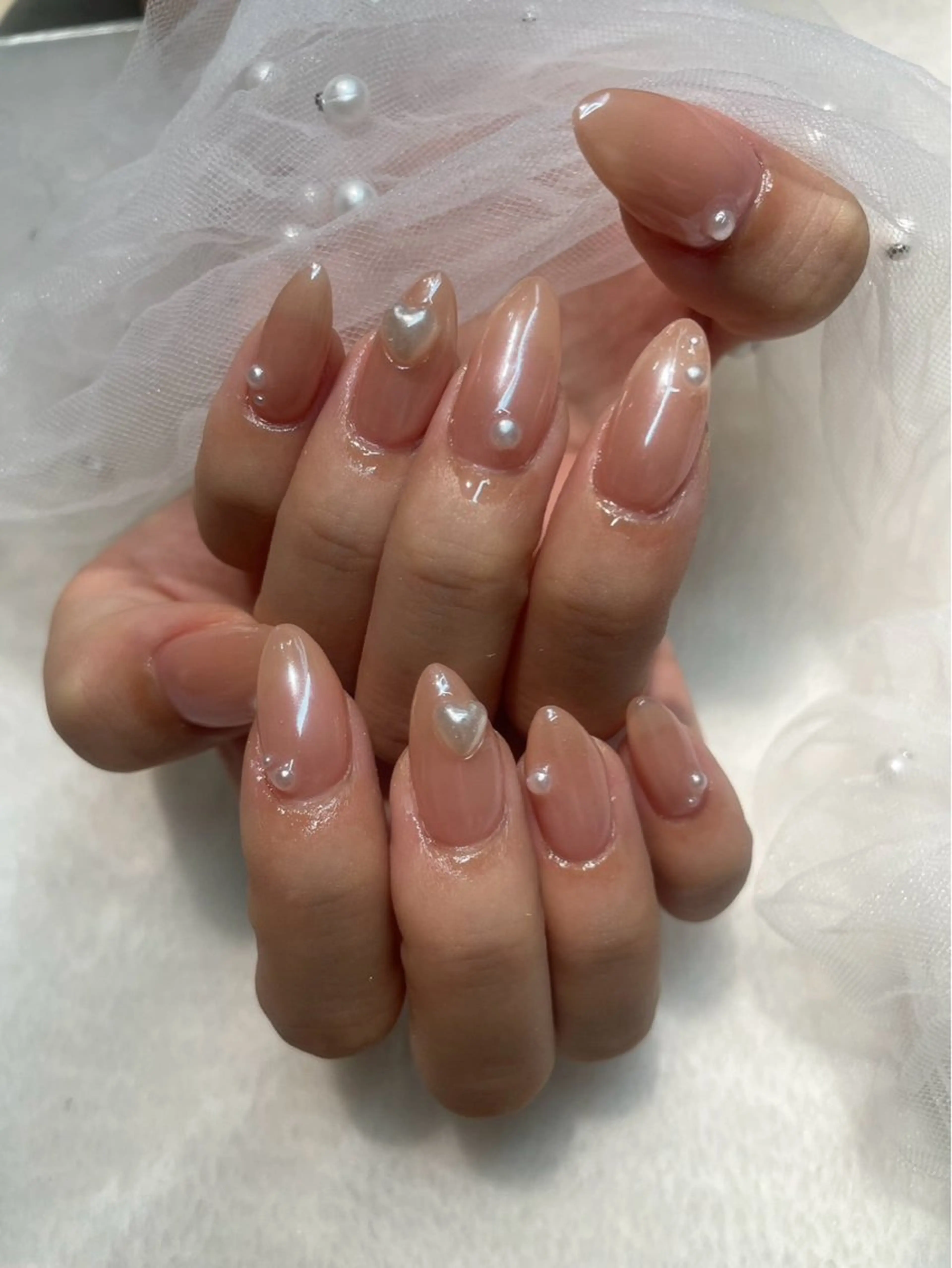 ネイル I-nailロング /ワンホン/キラキラのネイルデザイン